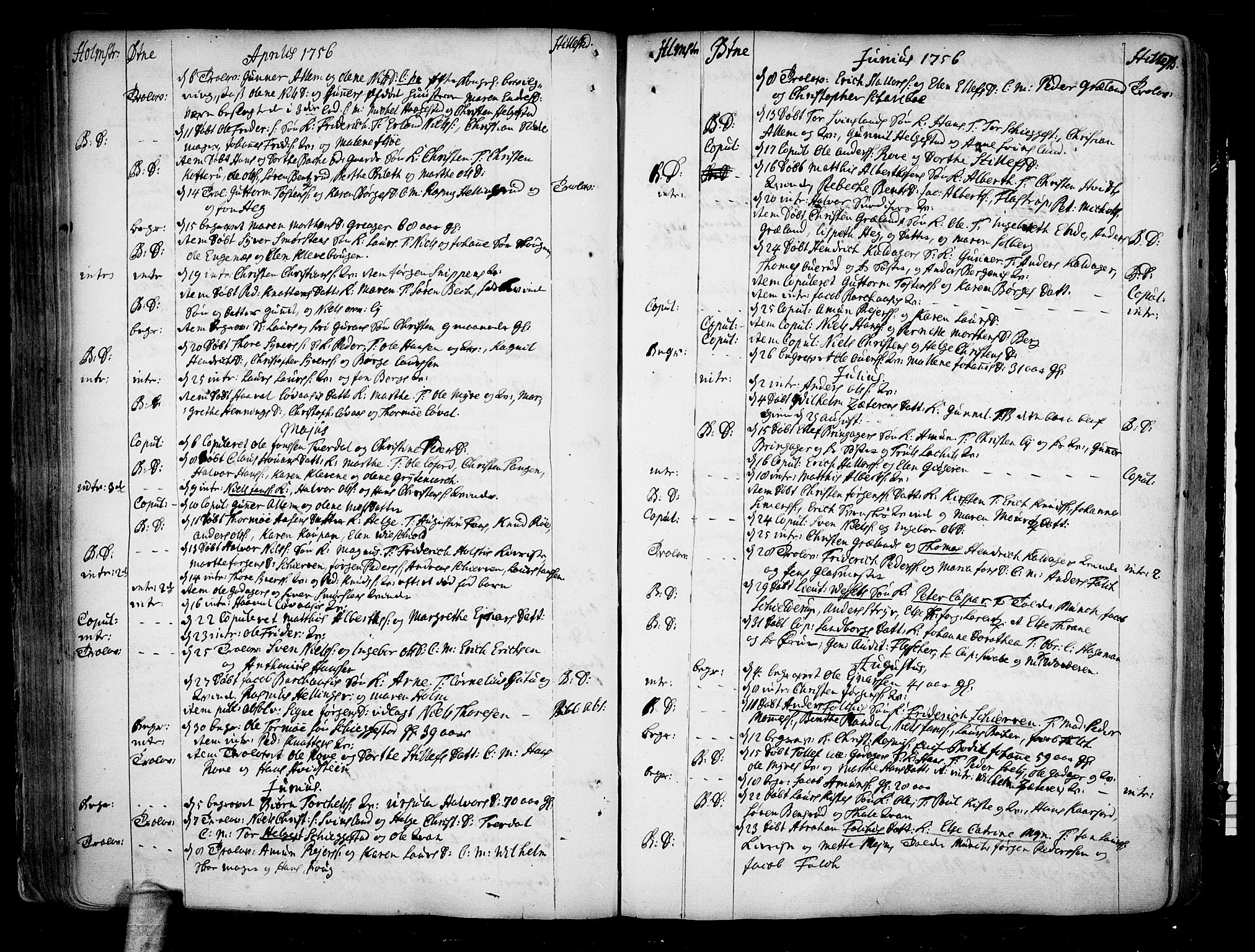 Botne kirkebøker, AV/SAKO-A-340/F/Fa/L0001a: Parish register (official) no. I 1A, 1707-1778, p. 206-207