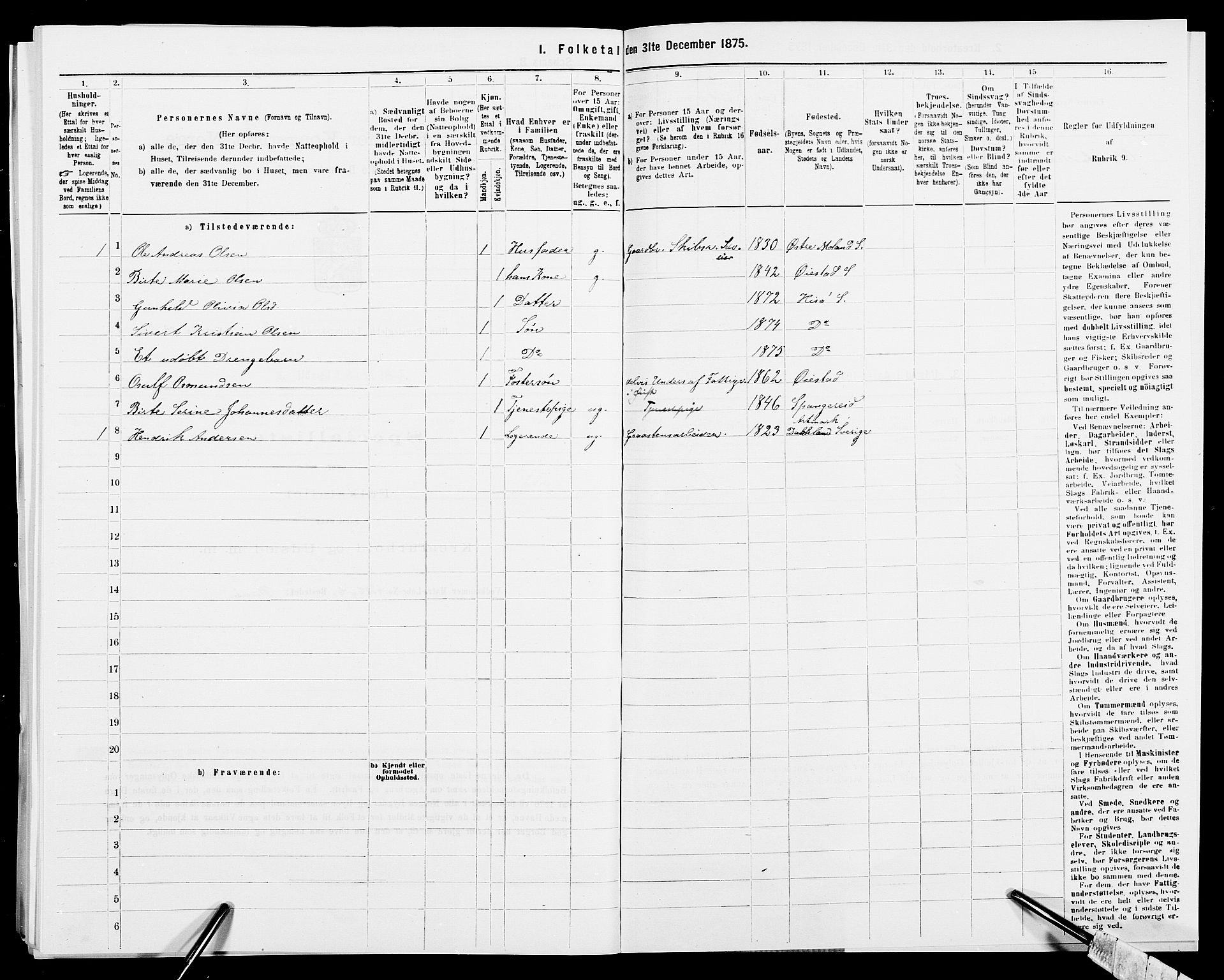 SAK, 1875 census for 0922P Hisøy, 1875, p. 600