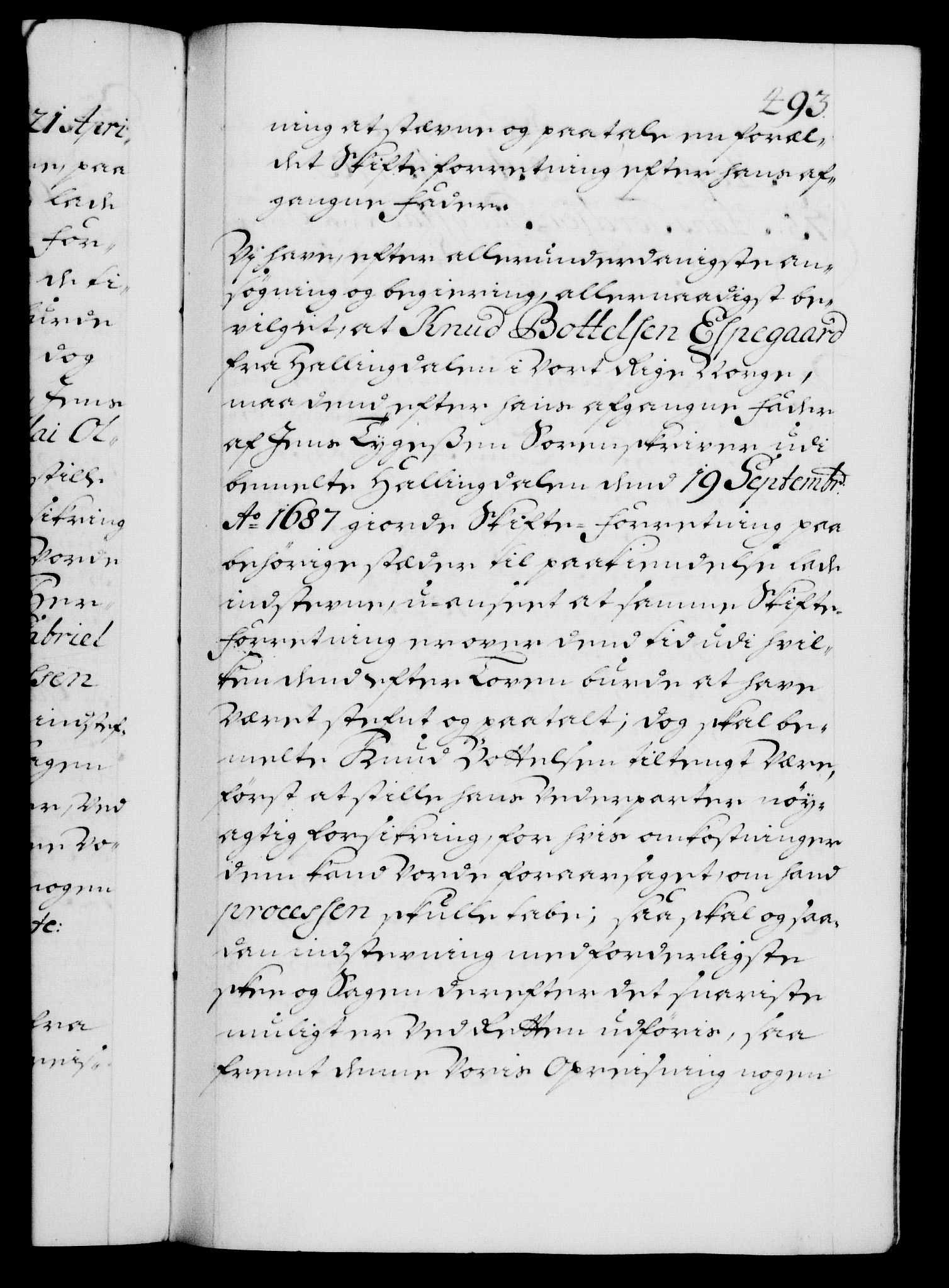 Danske Kanselli 1572-1799, AV/RA-EA-3023/F/Fc/Fca/Fcaa/L0018: Norske registre, 1699-1703, p. 493a