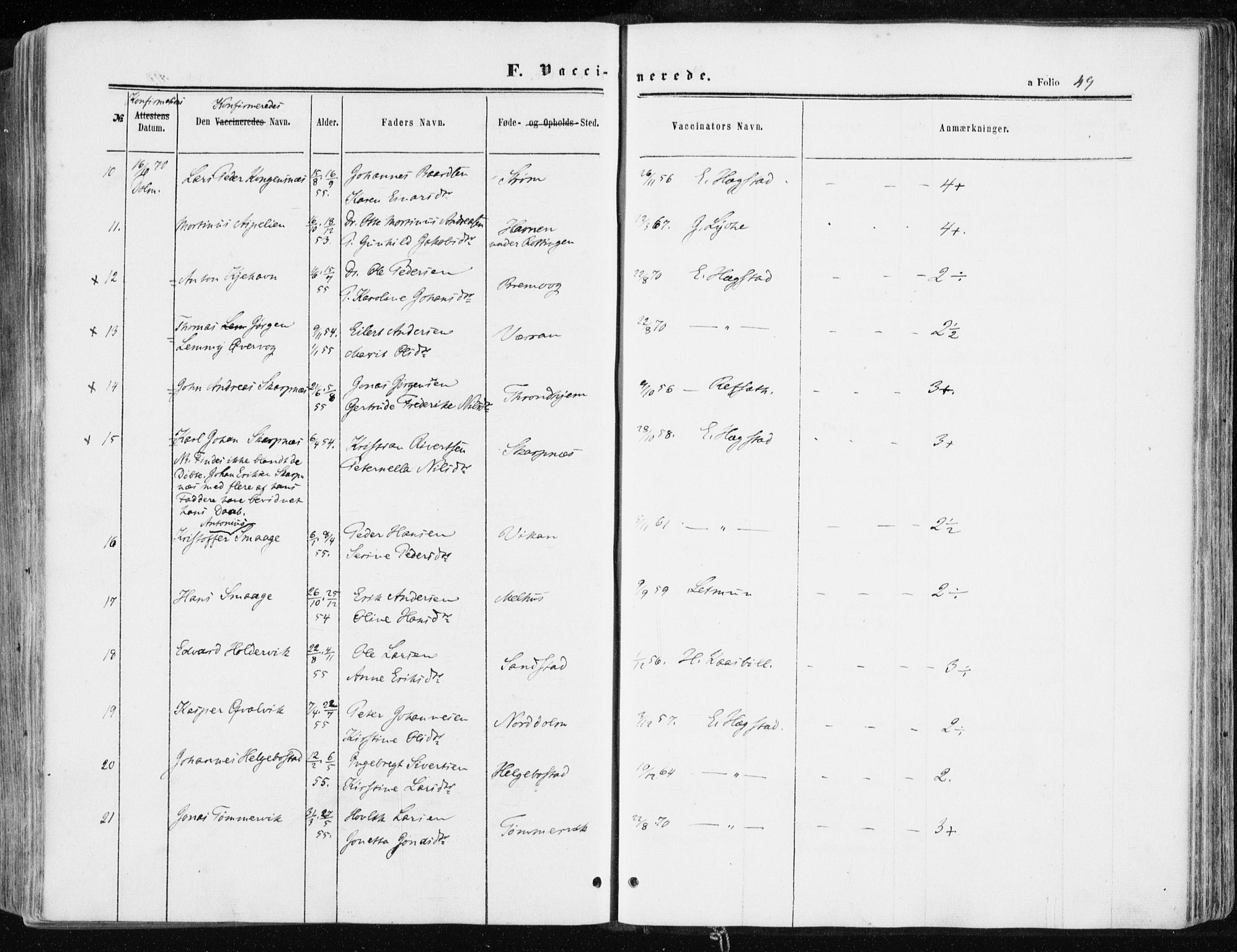 Ministerialprotokoller, klokkerbøker og fødselsregistre - Sør-Trøndelag, AV/SAT-A-1456/634/L0531: Parish register (official) no. 634A07, 1861-1870, p. 49