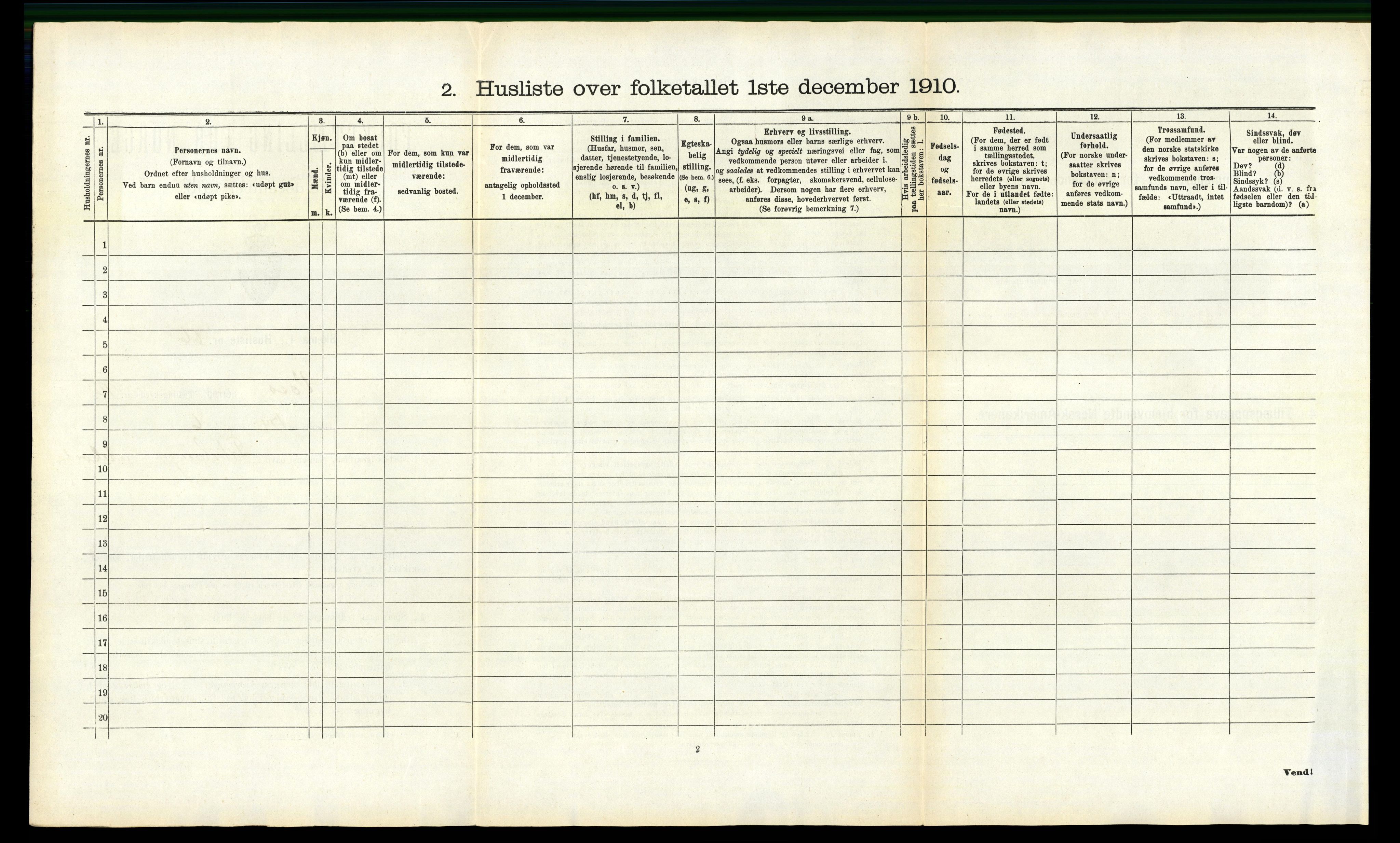 RA, 1910 census for Voss, 1910, p. 1851