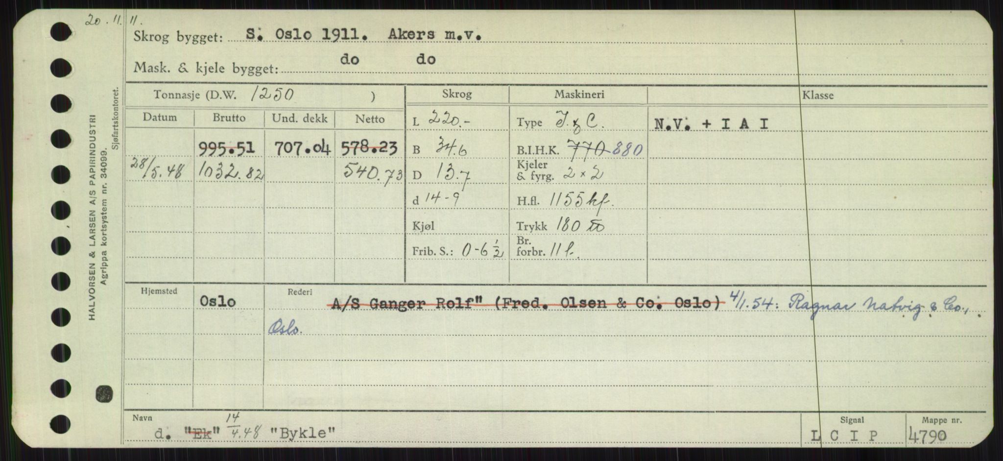 Sjøfartsdirektoratet med forløpere, Skipsmålingen, AV/RA-S-1627/H/Hb/L0001: Fartøy, A-D, p. 411