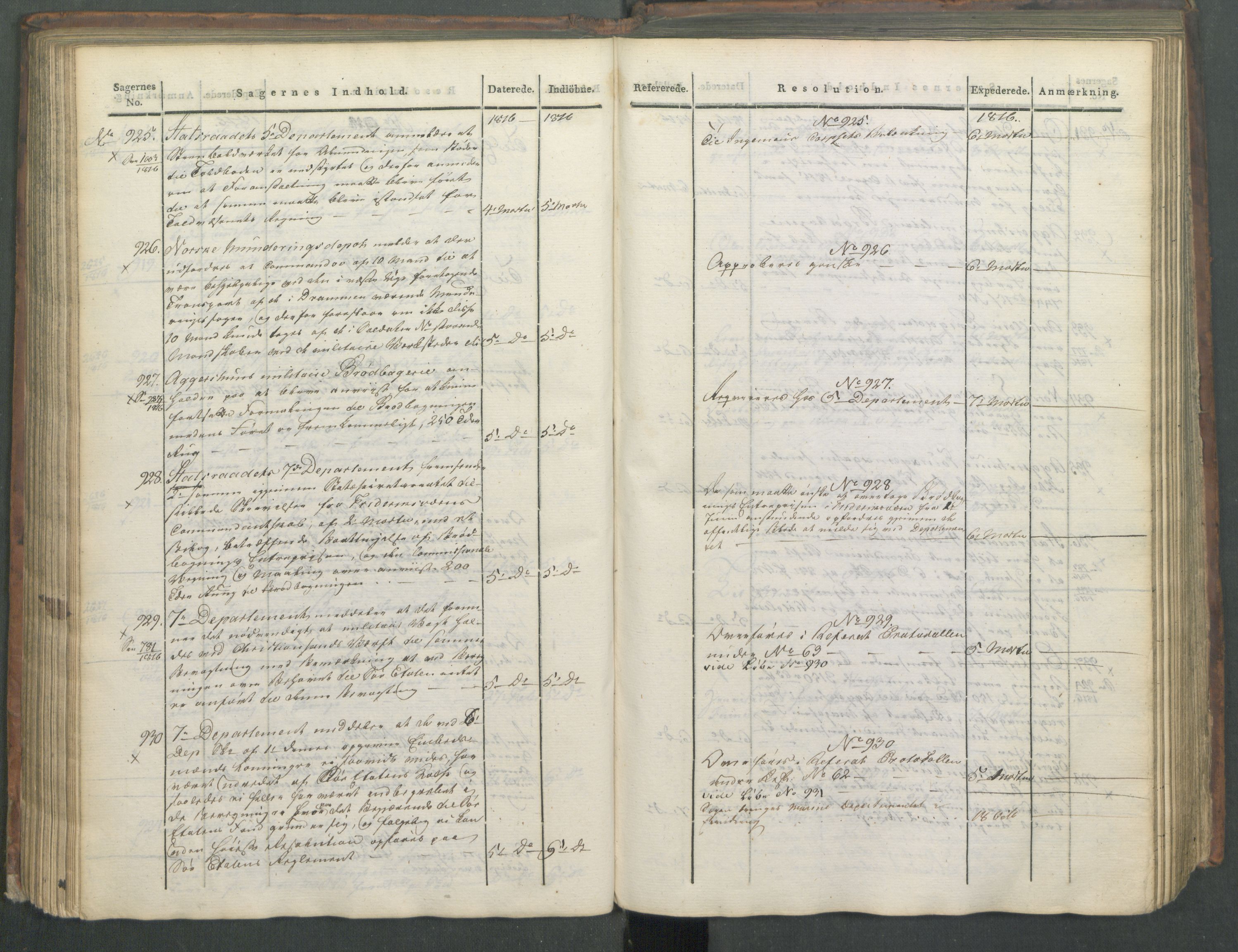 Armédepartementet, AV/RA-RAFA-3493/C/Ca/L0008: 6. Departements Journal, 1816