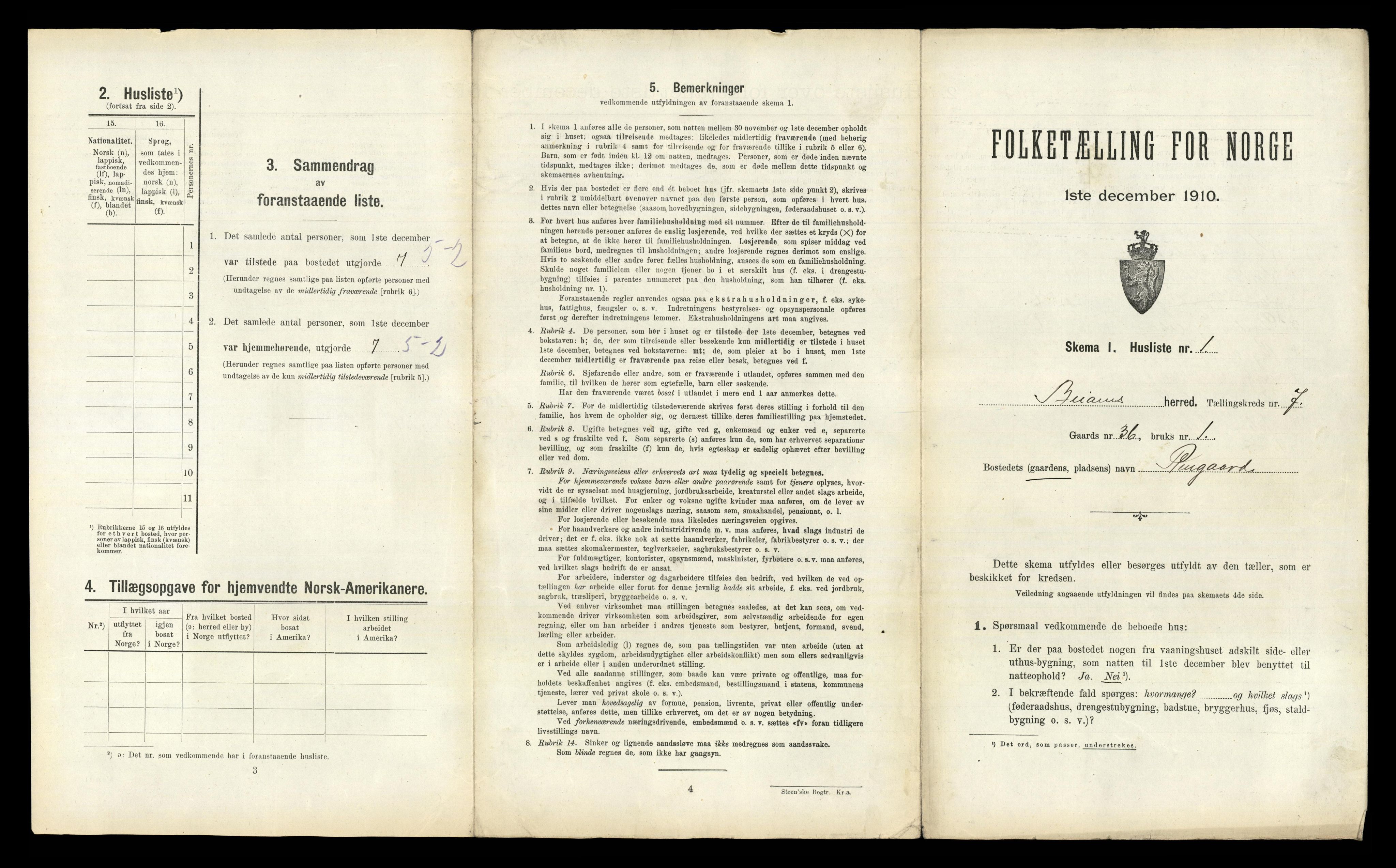 RA, 1910 census for Beiarn, 1910, p. 603