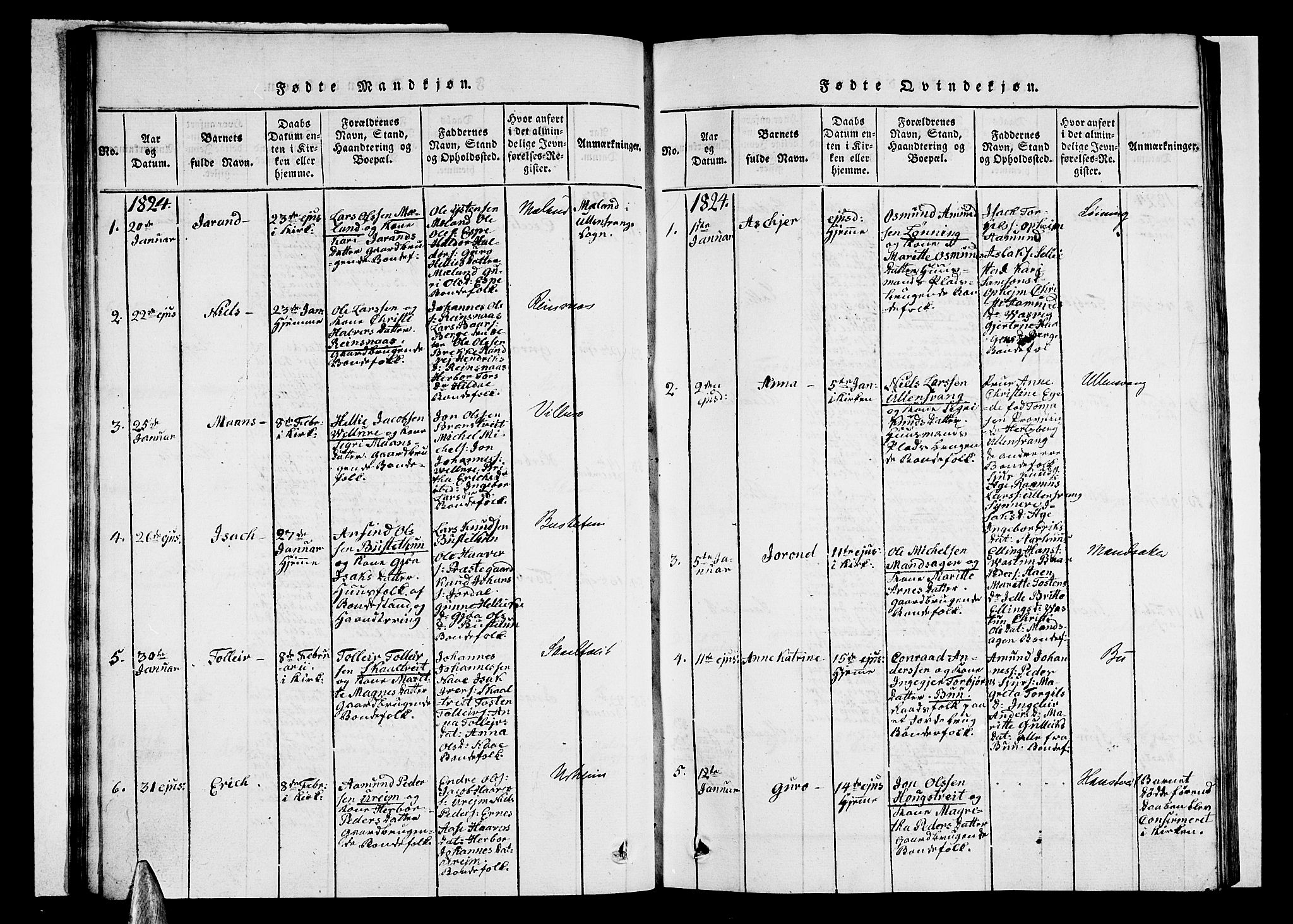 Ullensvang sokneprestembete, AV/SAB-A-78701/H/Haa: Parish register (official) no. A 9, 1819-1826