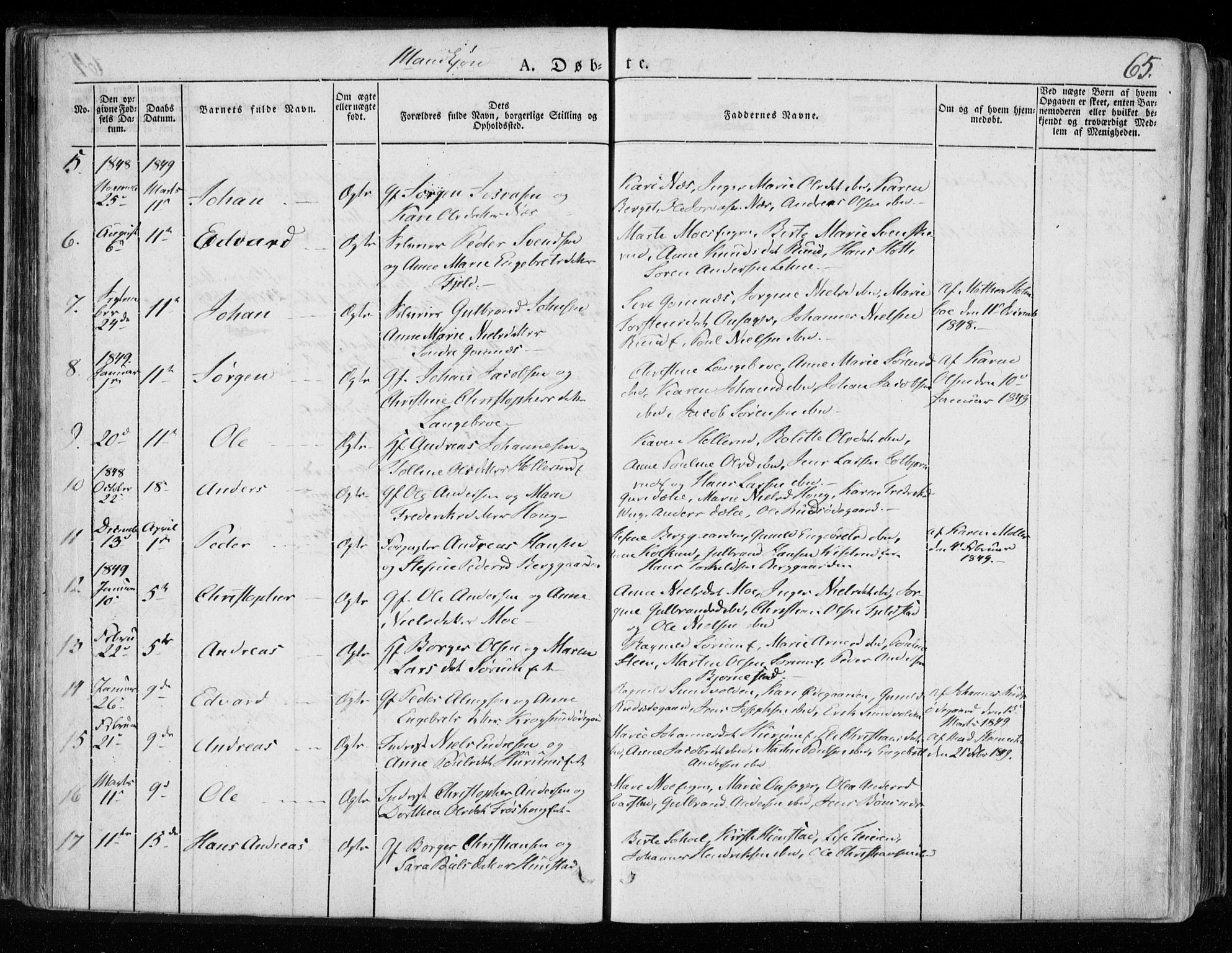 Hole kirkebøker, SAKO/A-228/F/Fa/L0005: Parish register (official) no. I 5, 1833-1851, p. 65