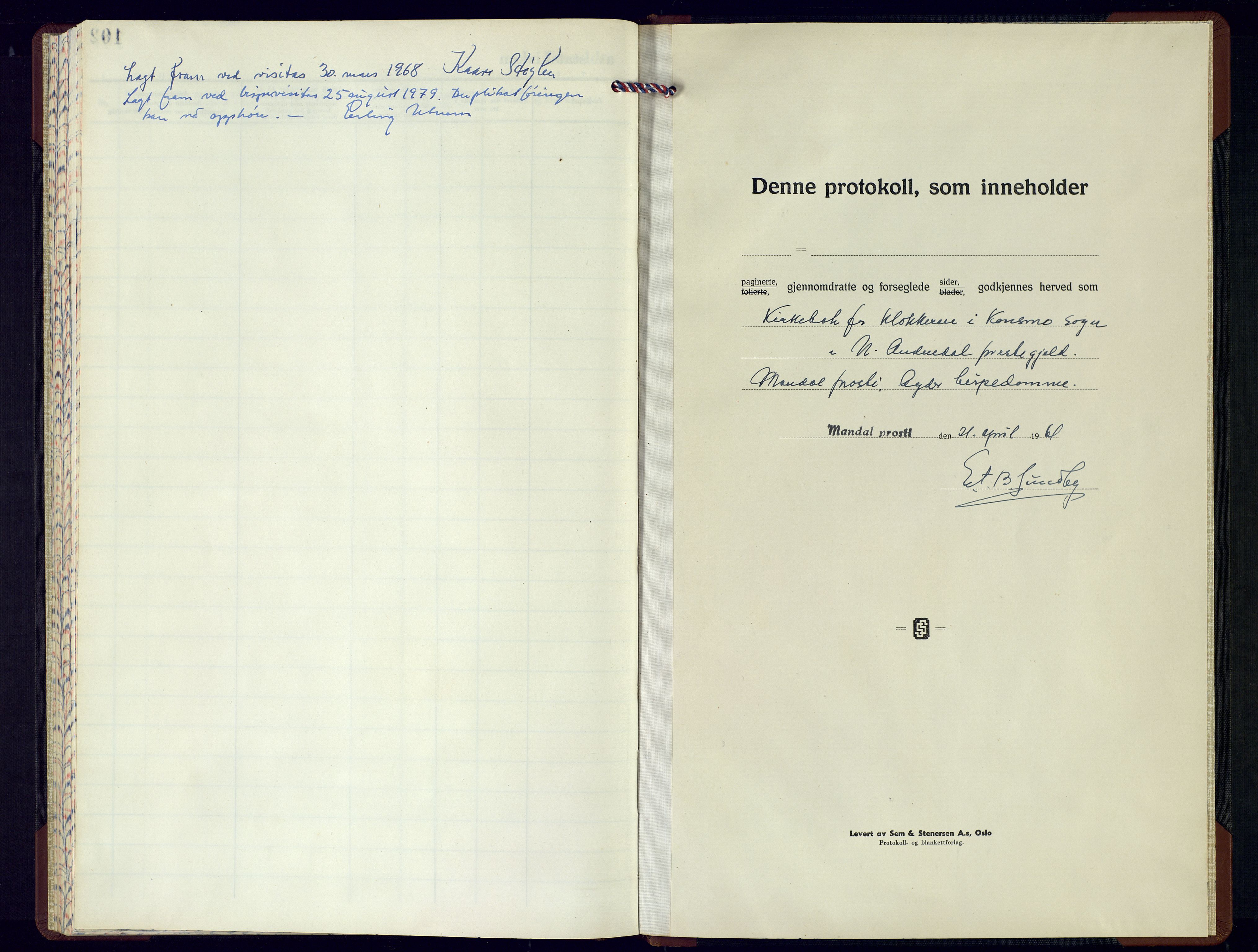 Nord-Audnedal sokneprestkontor, AV/SAK-1111-0032/F/Fb/Fba/L0008: Parish register (copy) no. B-8, 1960-1978