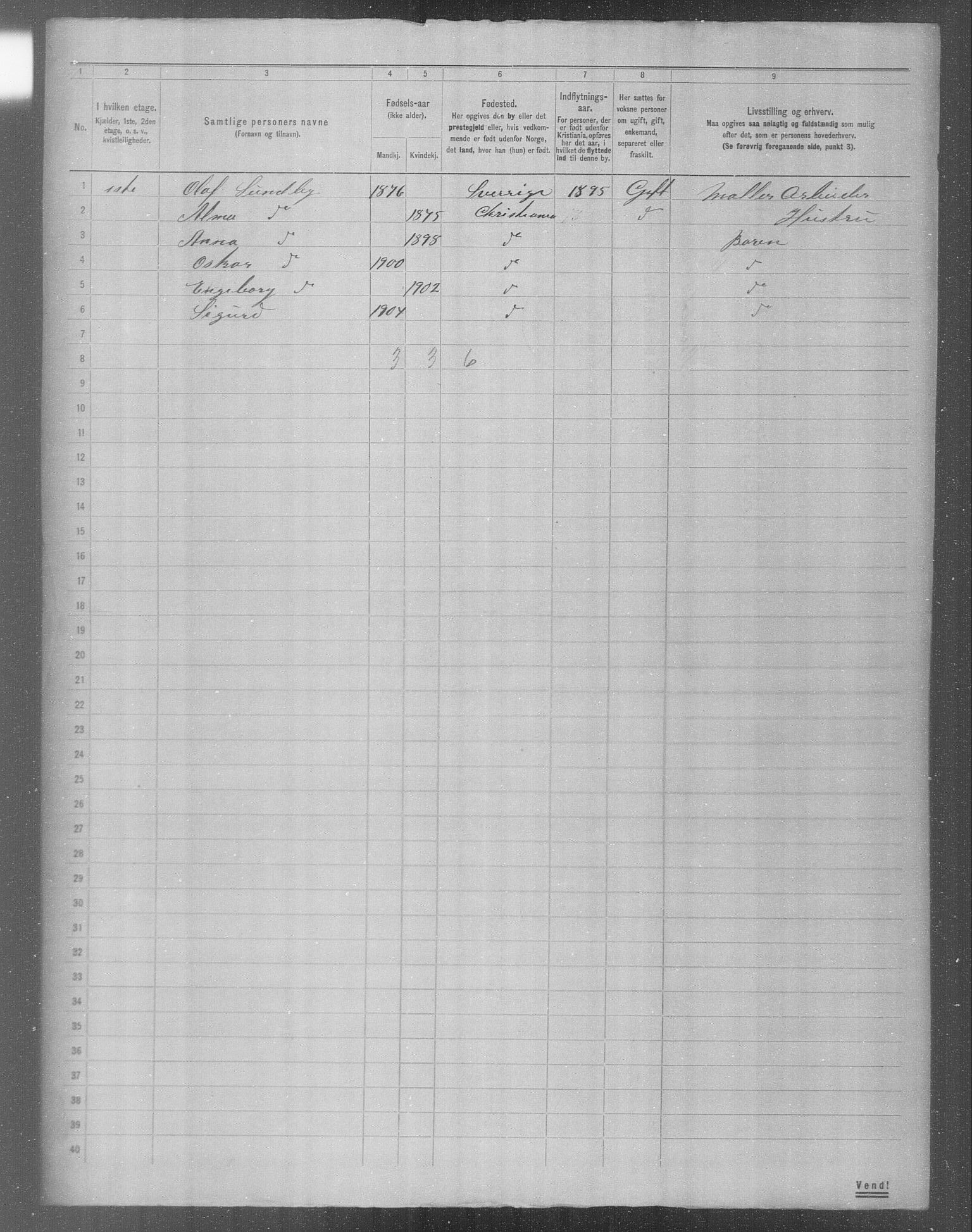 OBA, Municipal Census 1904 for Kristiania, 1904, p. 412