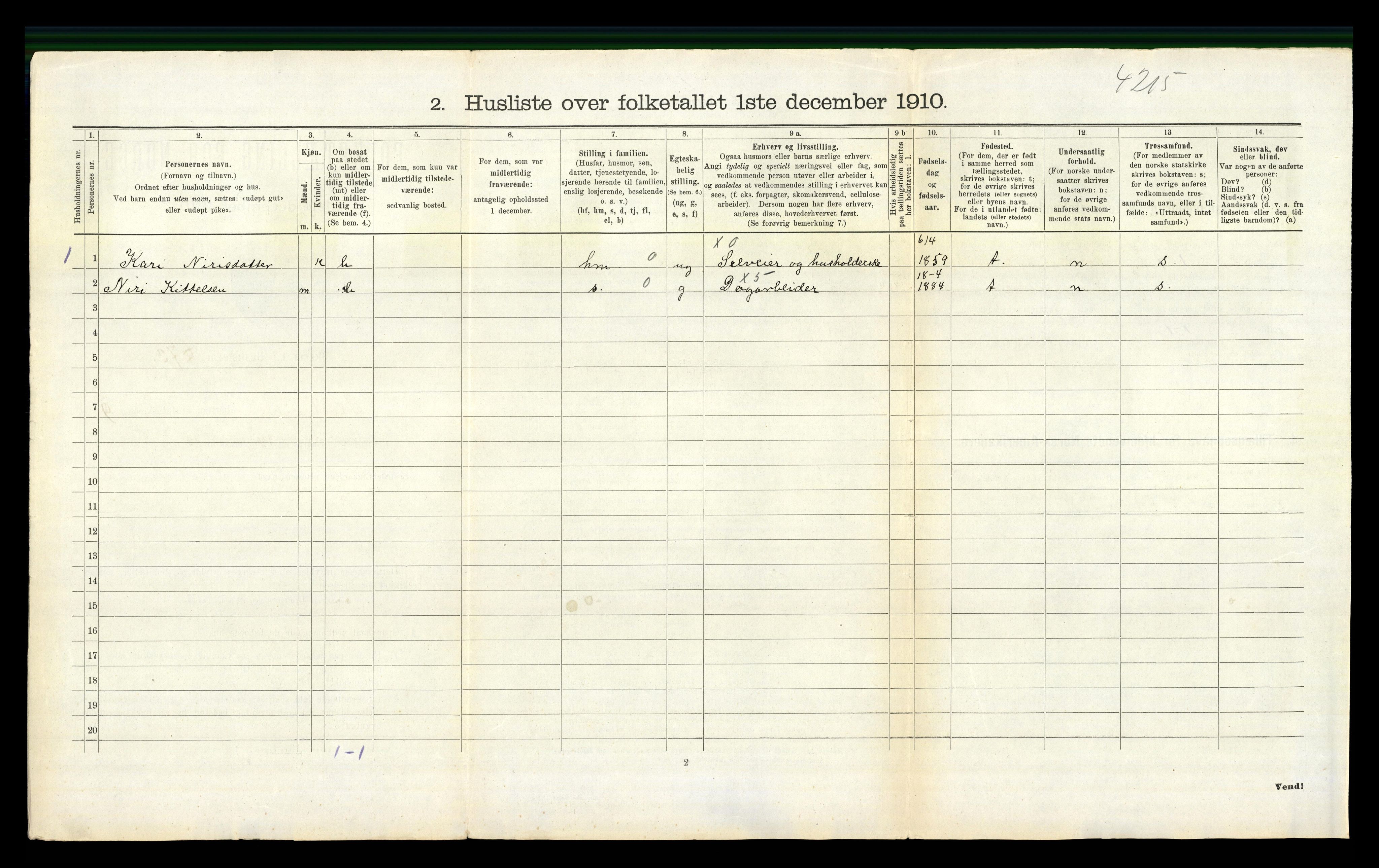 RA, 1910 census for Flesberg, 1910, p. 818