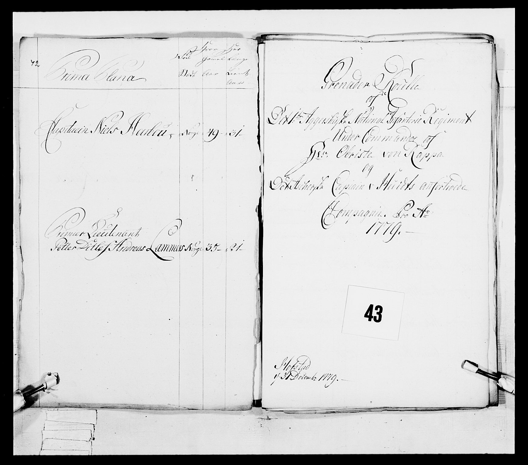 Generalitets- og kommissariatskollegiet, Det kongelige norske kommissariatskollegium, AV/RA-EA-5420/E/Eh/L0038: 1. Akershusiske nasjonale infanteriregiment, 1776-1788, p. 192