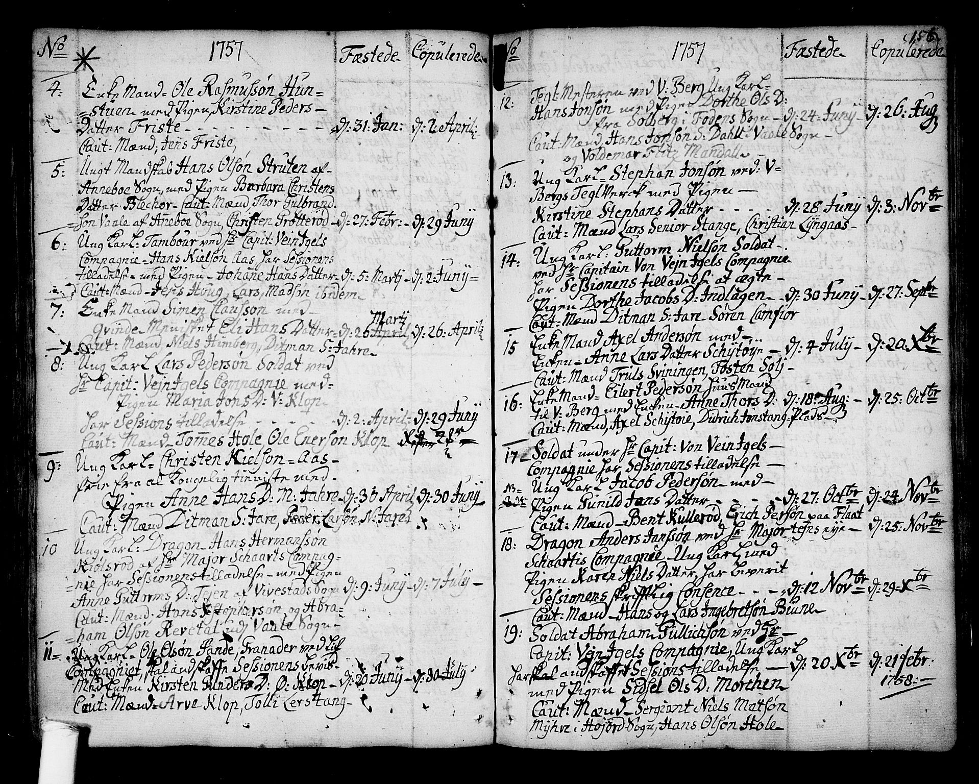 Ramnes kirkebøker, SAKO/A-314/F/Fa/L0001: Parish register (official) no. I 1, 1732-1774, p. 156