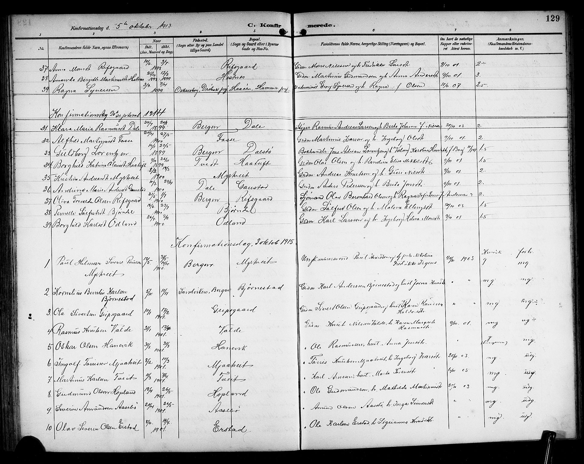 Alversund Sokneprestembete, SAB/A-73901/H/Ha/Hab: Parish register (copy) no. C 4, 1894-1924, p. 130