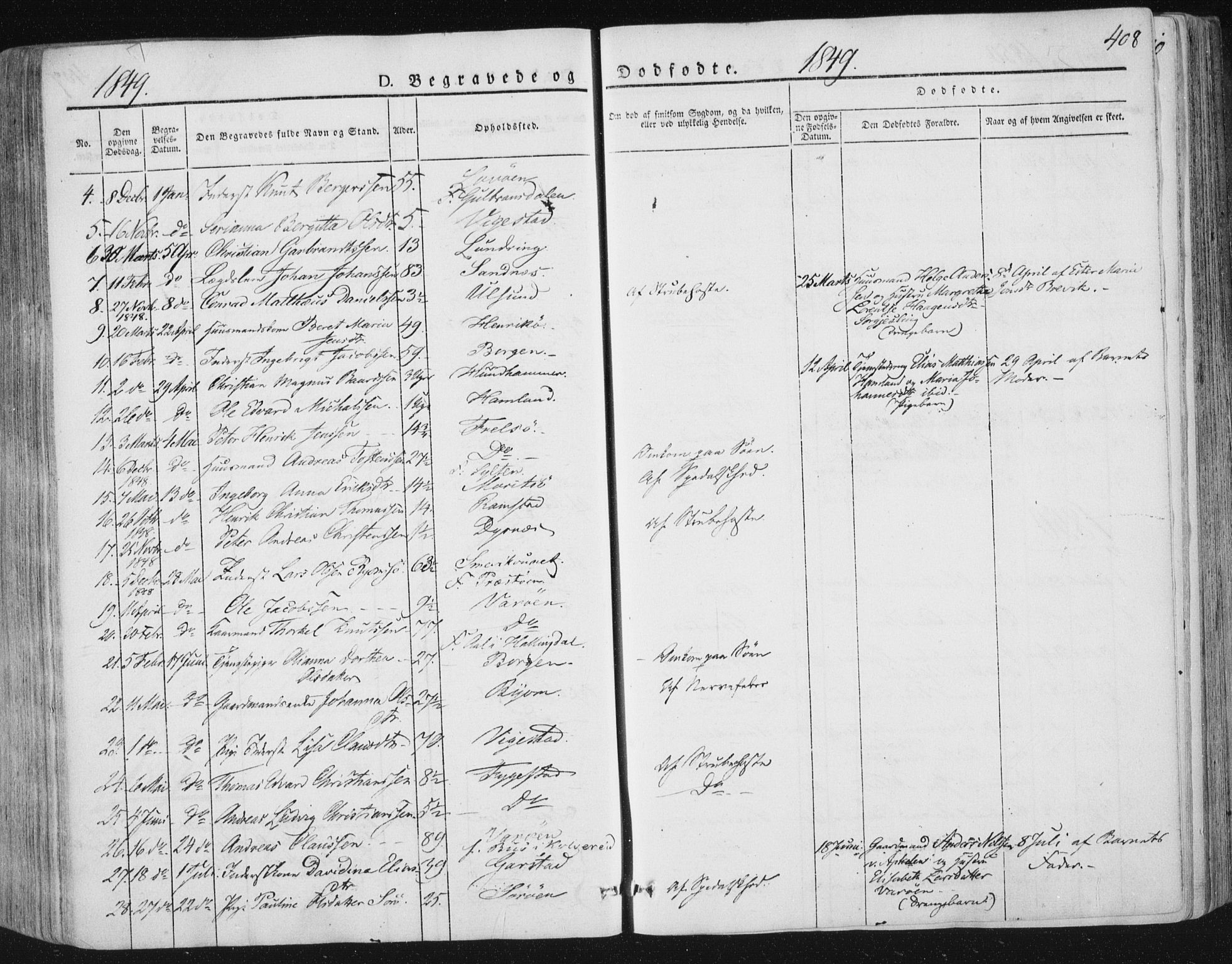 Ministerialprotokoller, klokkerbøker og fødselsregistre - Nord-Trøndelag, SAT/A-1458/784/L0669: Parish register (official) no. 784A04, 1829-1859, p. 408