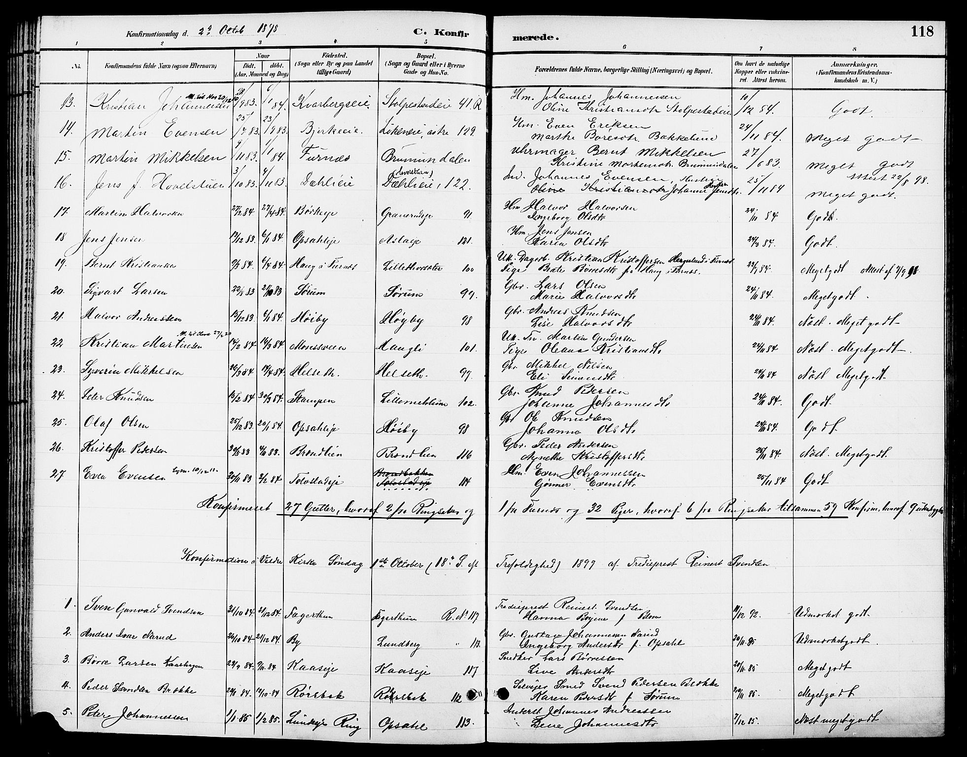 Ringsaker prestekontor, SAH/PREST-014/L/La/L0014: Parish register (copy) no. 14, 1891-1904, p. 118
