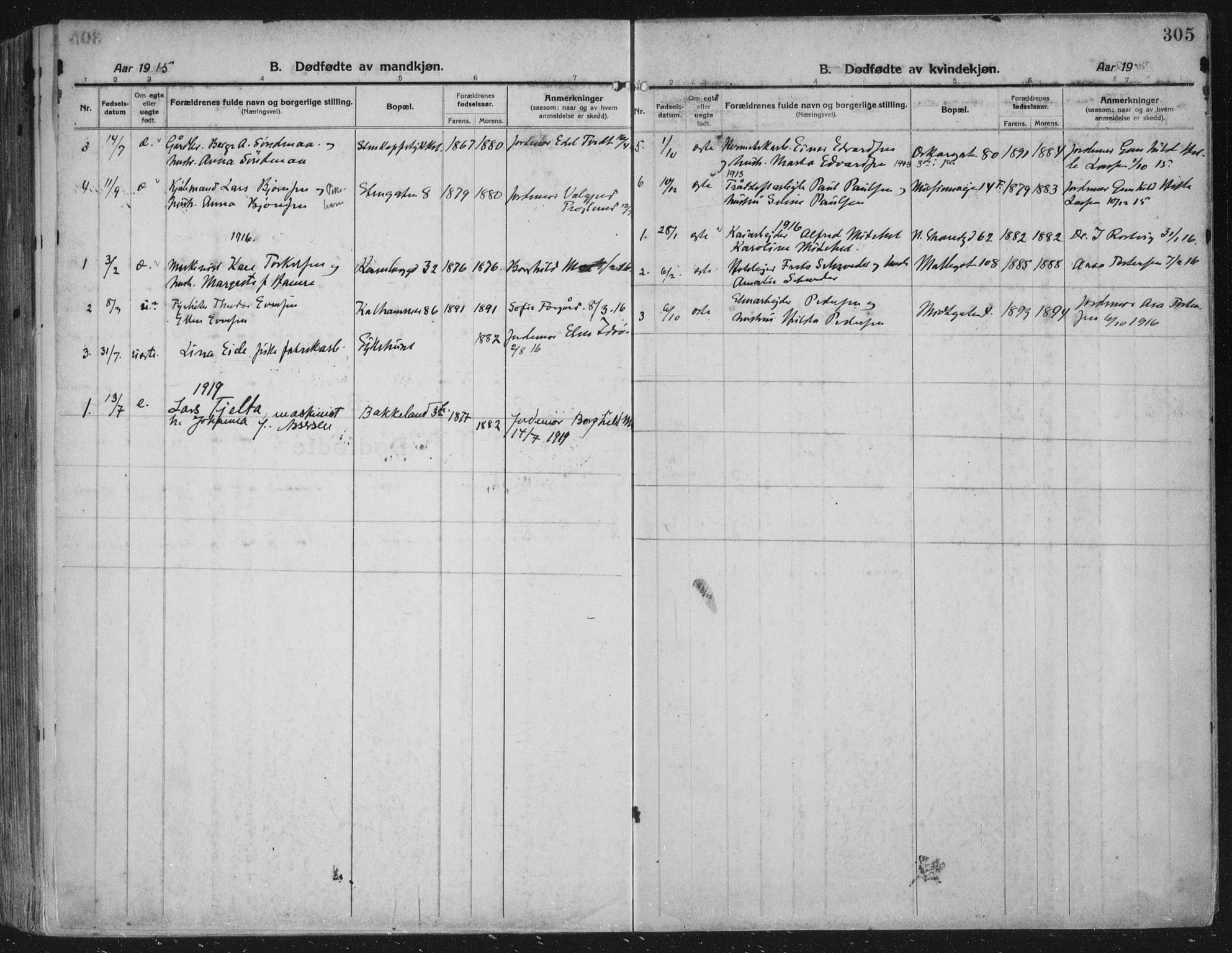 Domkirken sokneprestkontor, SAST/A-101812/002/A/L0018: Parish register (official) no. A 34, 1915-1929, p. 305