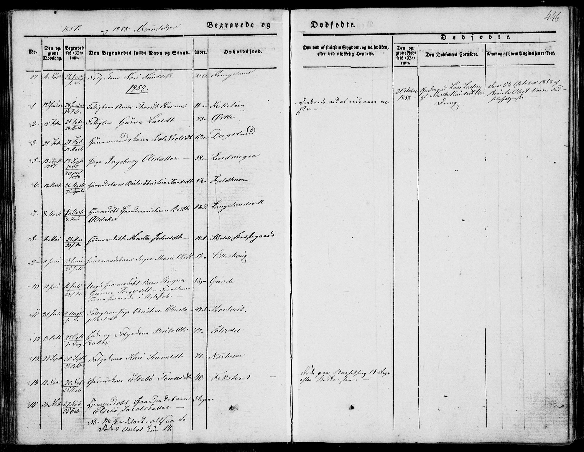 Skjold sokneprestkontor, SAST/A-101847/H/Ha/Haa/L0006: Parish register (official) no. A 6.2, 1835-1858, p. 446