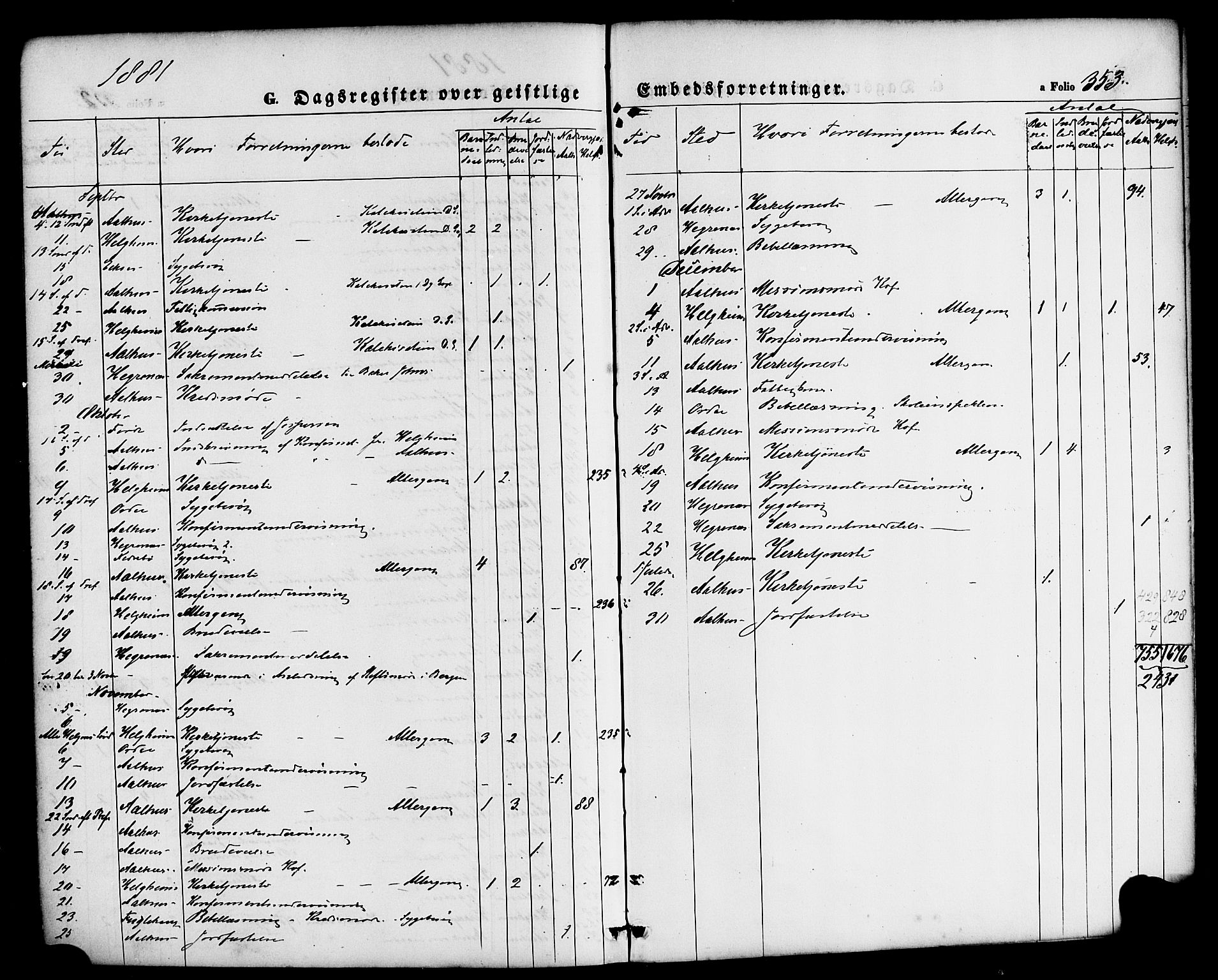 Jølster sokneprestembete, AV/SAB-A-80701/H/Haa/Haaa/L0011: Parish register (official) no. A 11, 1866-1881, p. 353