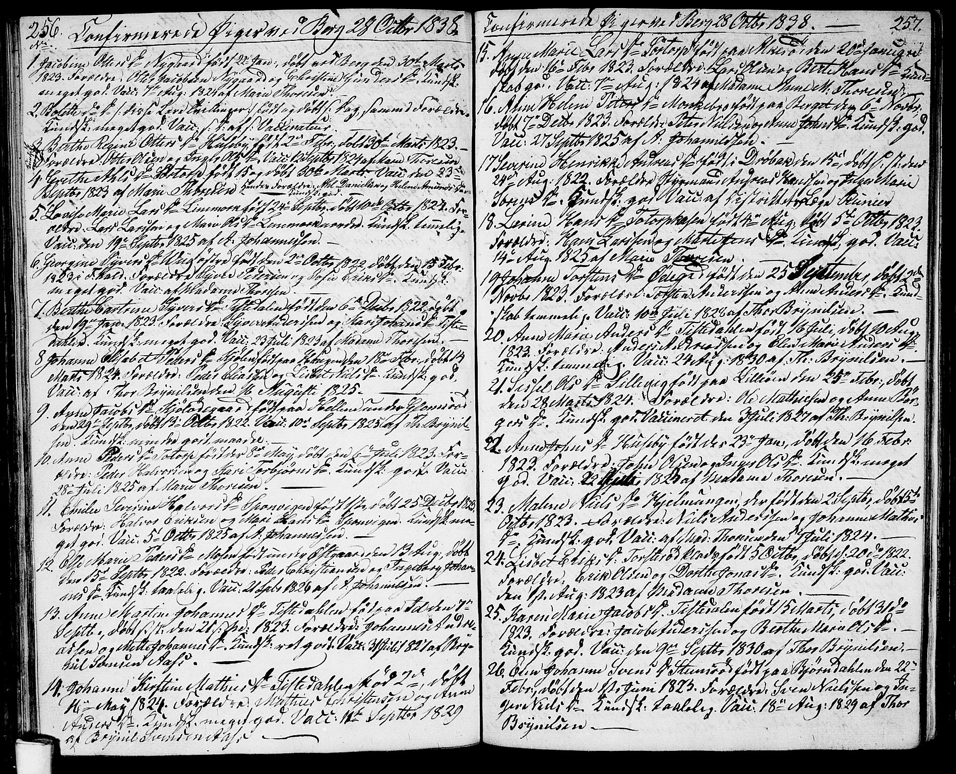 Berg prestekontor Kirkebøker, AV/SAO-A-10902/G/Ga/L0002: Parish register (copy) no. I 2, 1832-1844, p. 256-257