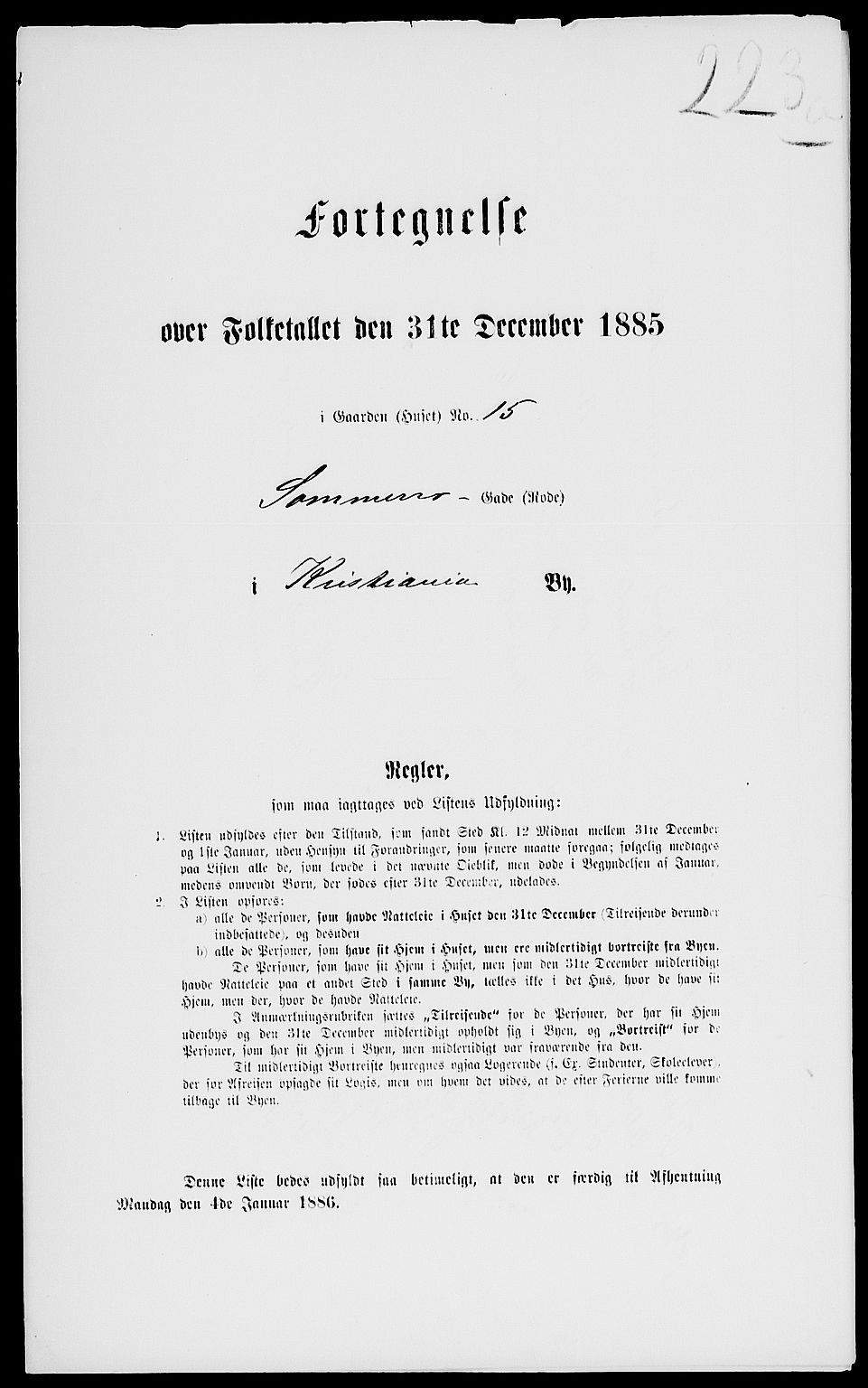 RA, 1885 census for 0301 Kristiania, 1885, p. 2931