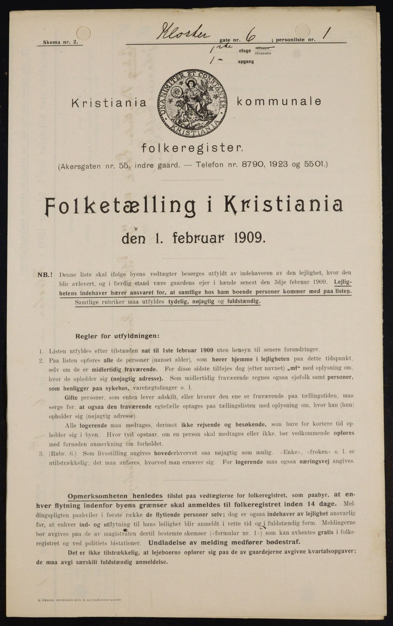 OBA, Municipal Census 1909 for Kristiania, 1909, p. 47827