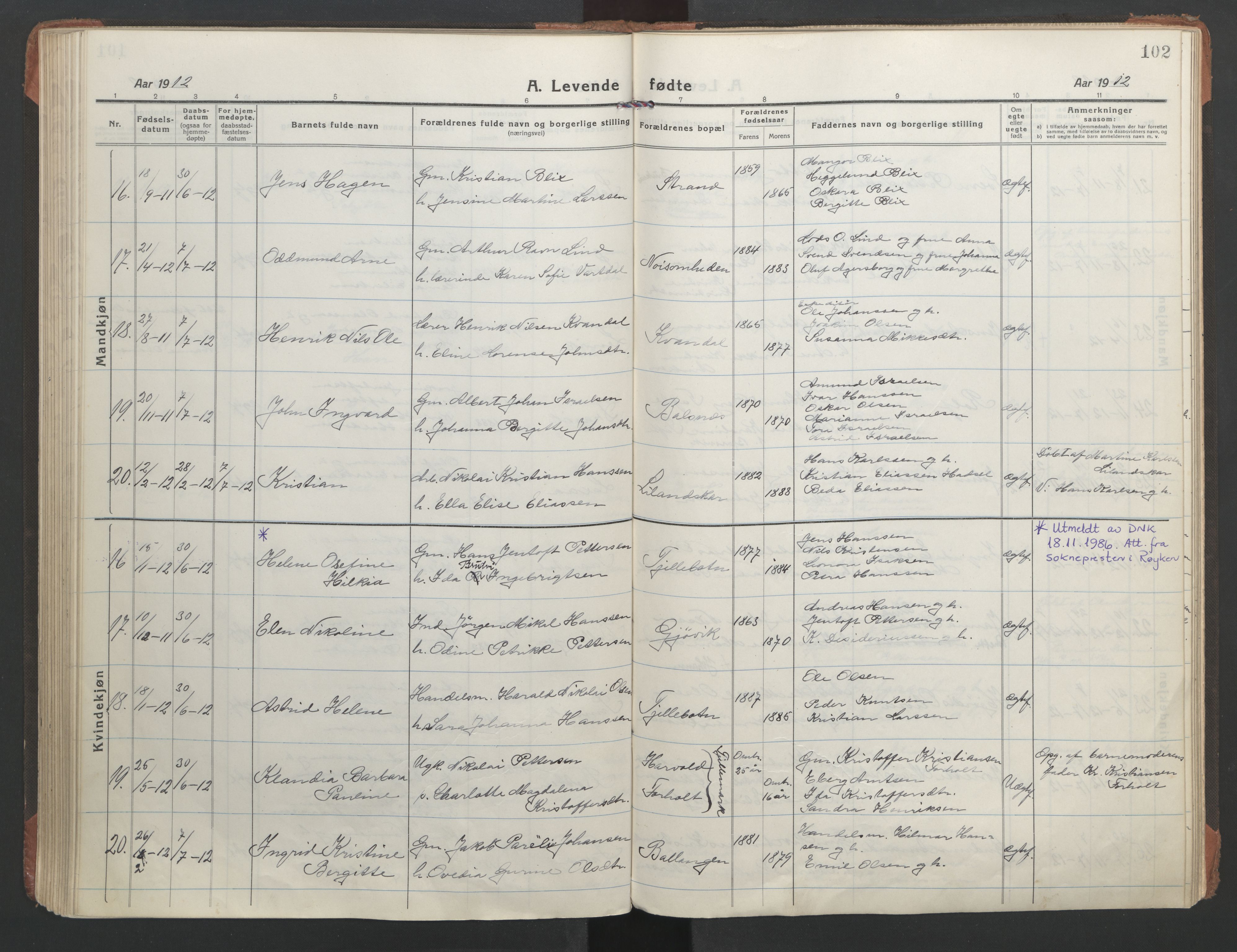 Ministerialprotokoller, klokkerbøker og fødselsregistre - Nordland, AV/SAT-A-1459/863/L0900: Parish register (official) no. 863A12, 1906-1915, p. 102