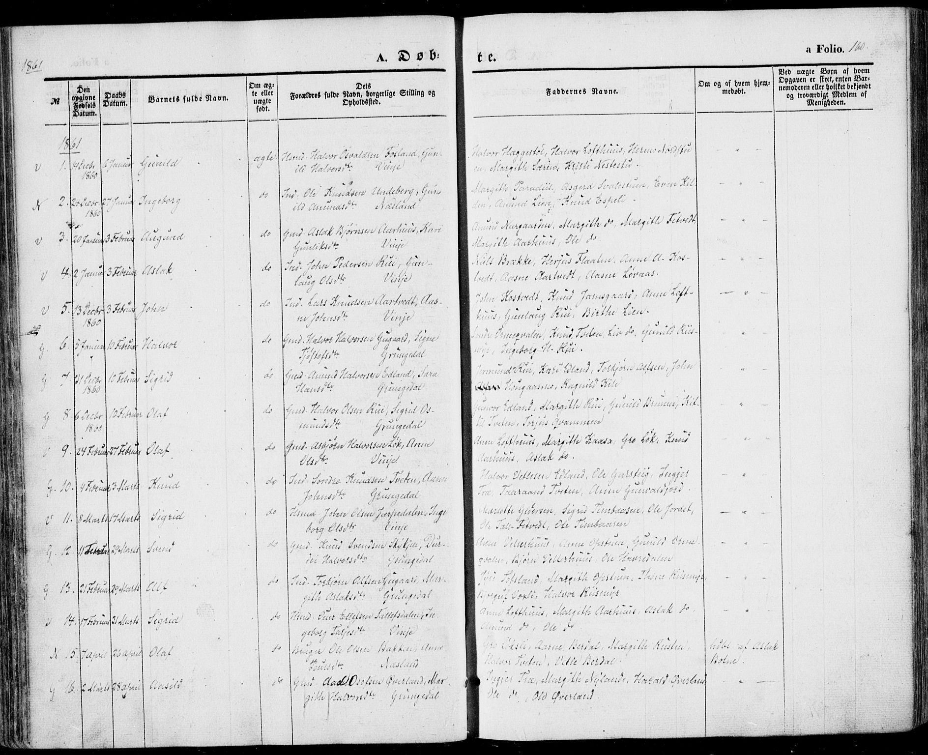 Vinje kirkebøker, SAKO/A-312/F/Fa/L0004: Parish register (official) no. I 4, 1843-1869, p. 100