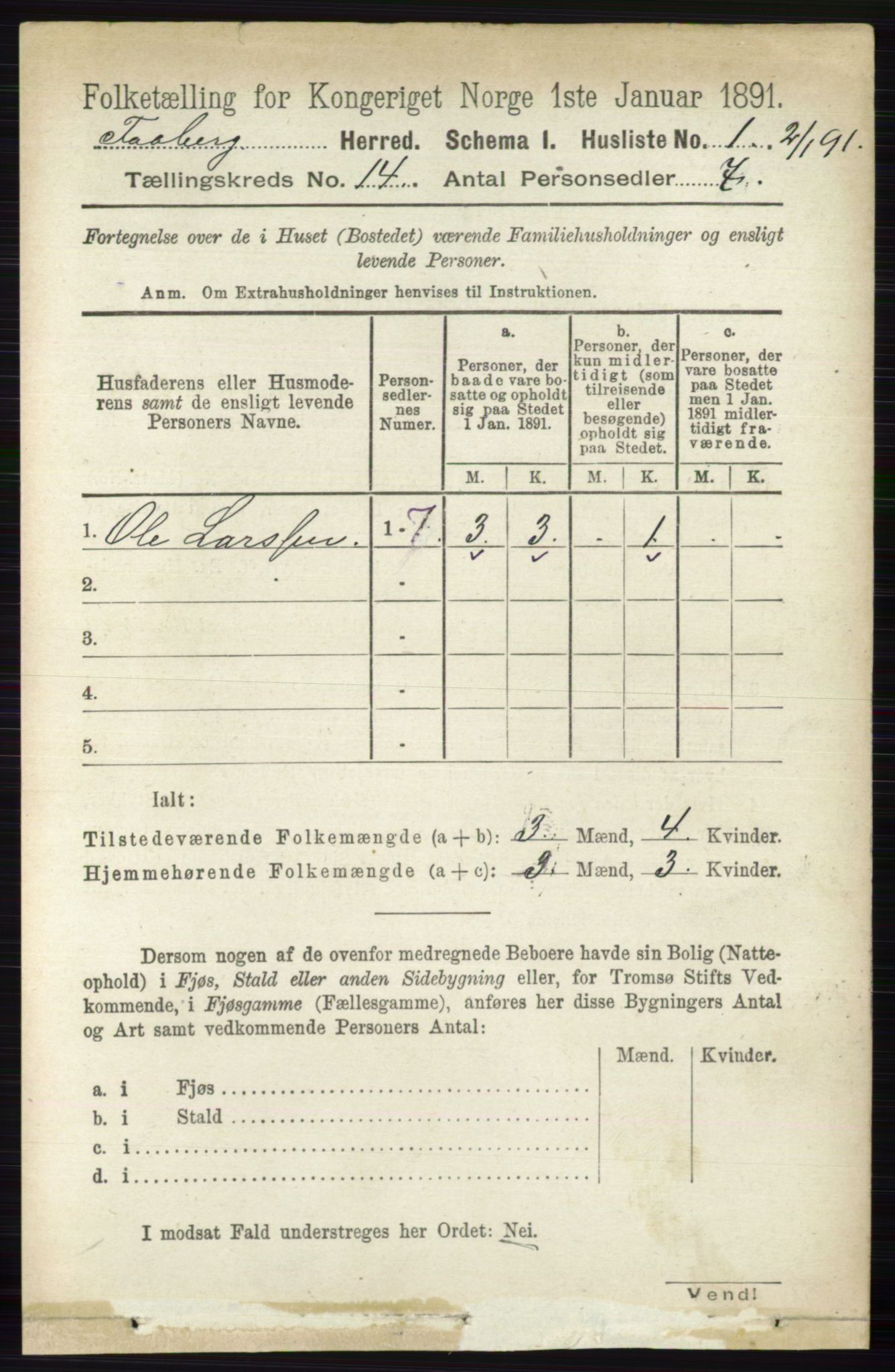 RA, 1891 census for 0524 Fåberg, 1891, p. 5623