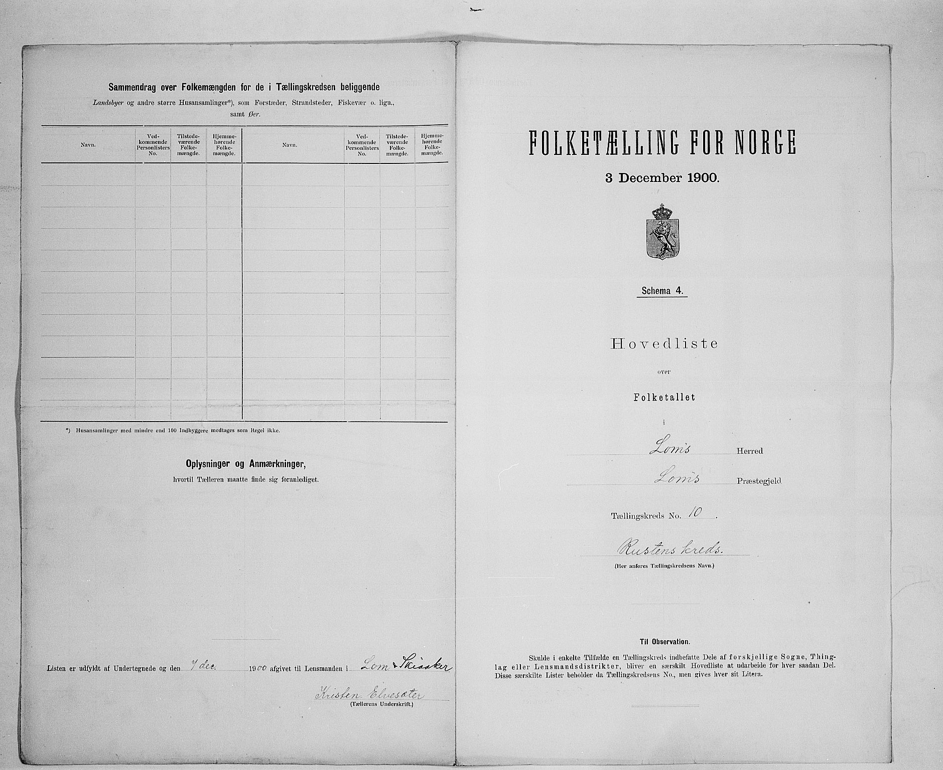 SAH, 1900 census for Lom, 1900, p. 36