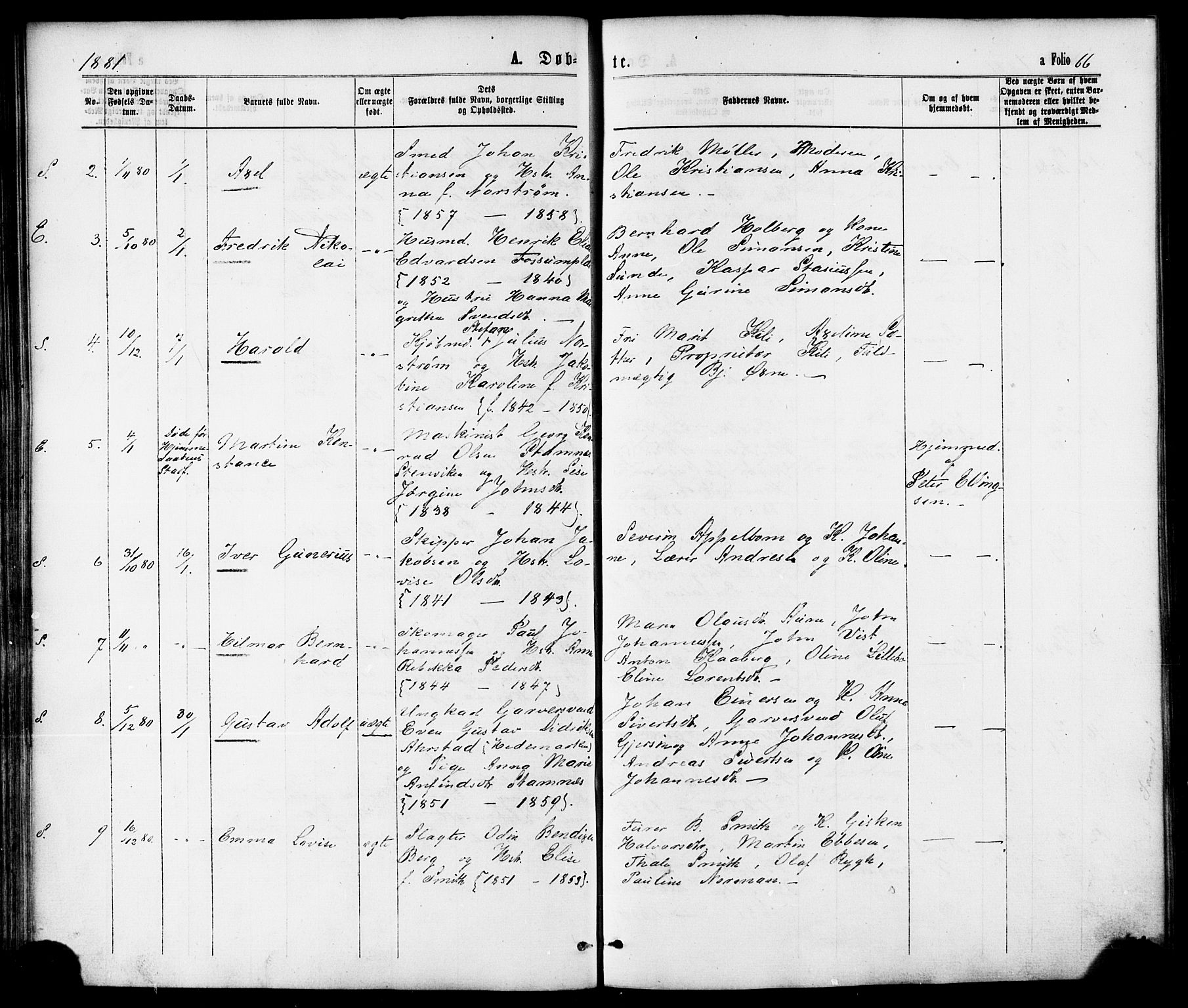 Ministerialprotokoller, klokkerbøker og fødselsregistre - Nord-Trøndelag, SAT/A-1458/739/L0370: Parish register (official) no. 739A02, 1868-1881, p. 66