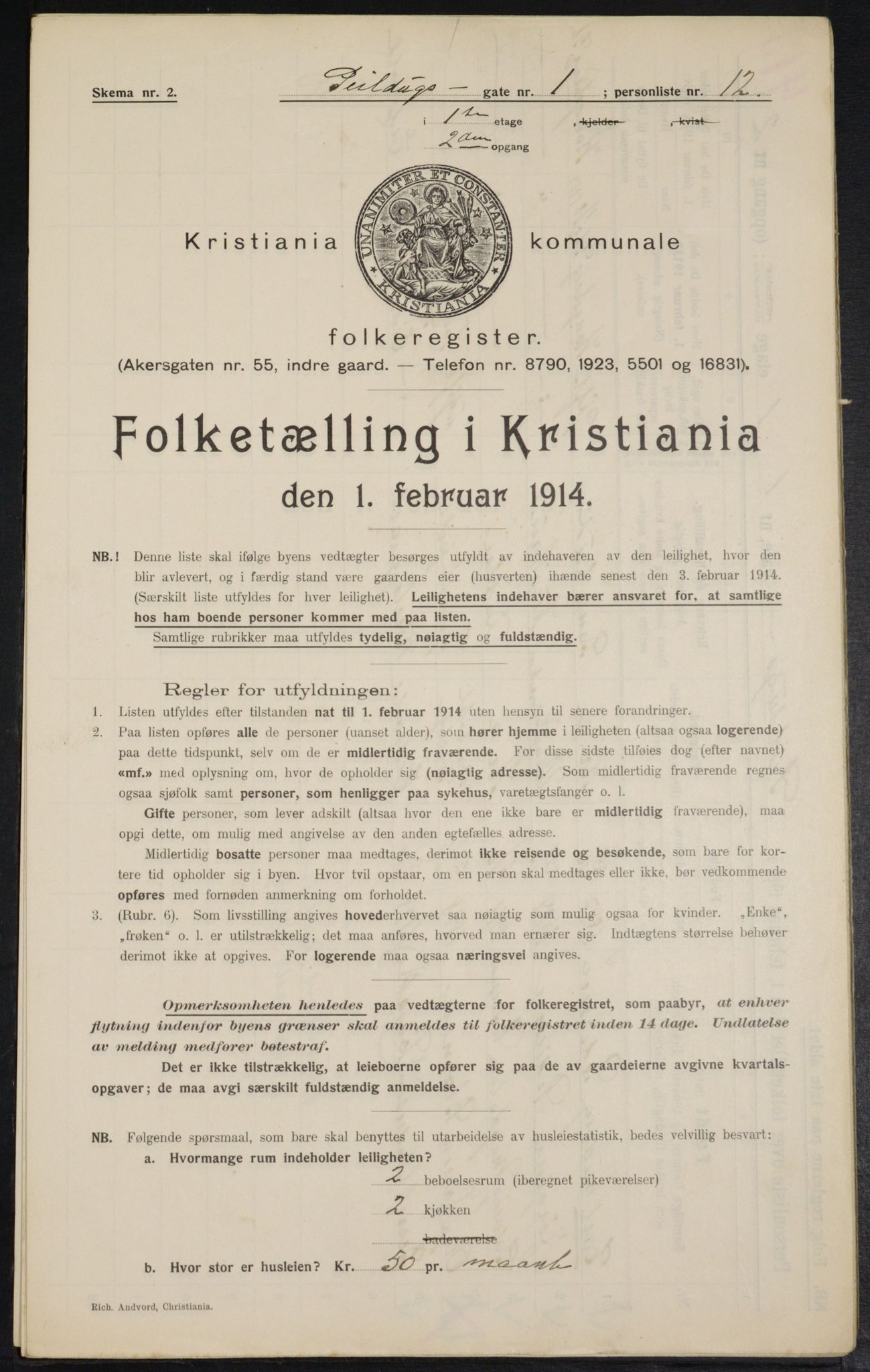 OBA, Municipal Census 1914 for Kristiania, 1914, p. 93657