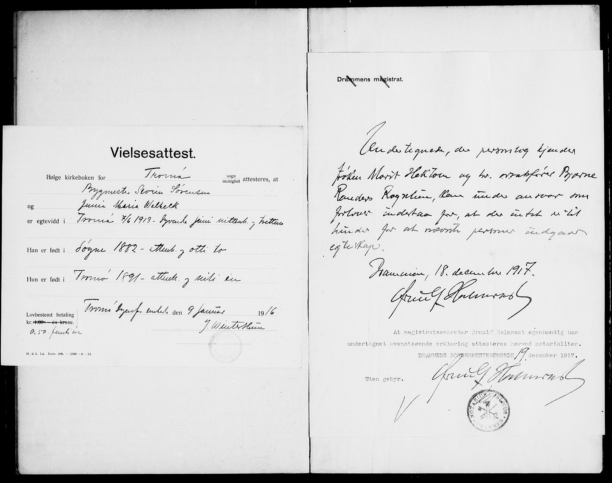Gamle Aker prestekontor Kirkebøker, SAO/A-10617a/H/L0004: Banns register no. 4, 1909-1918