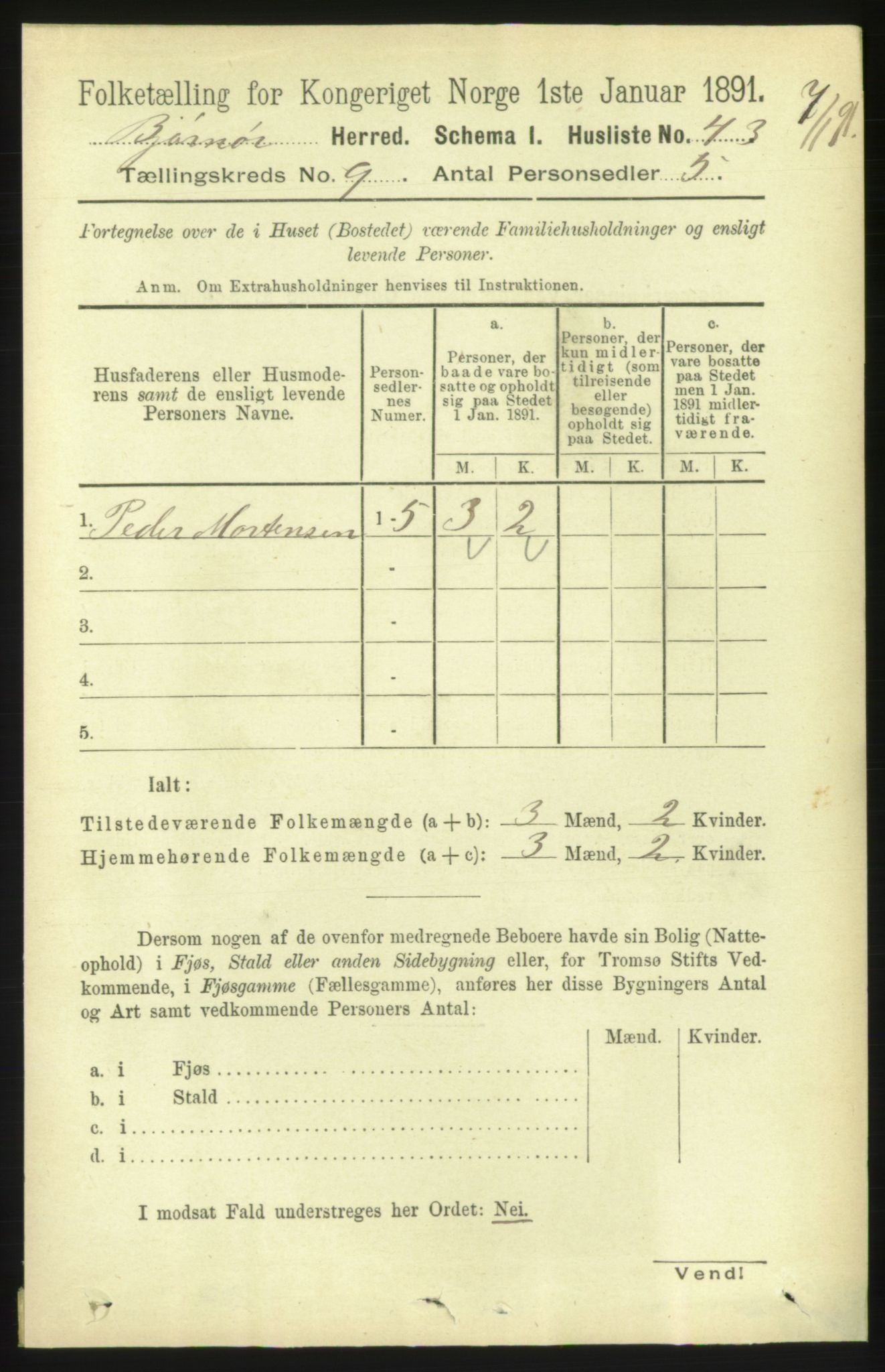 RA, 1891 census for 1632 Bjørnør, 1891, p. 3775