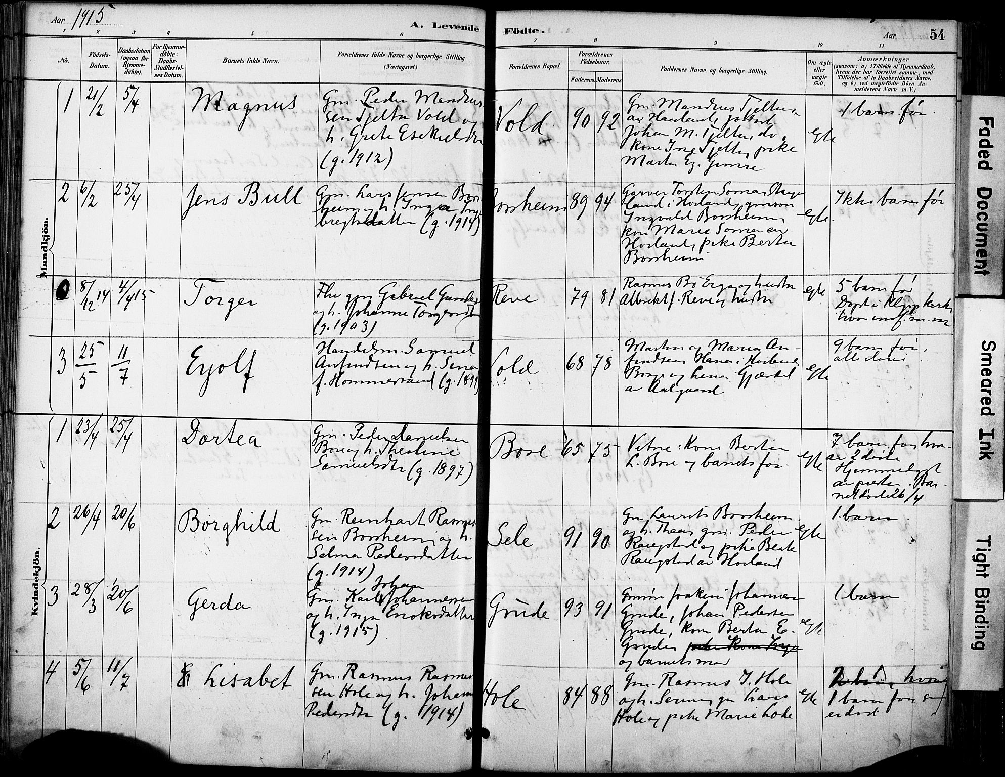 Klepp sokneprestkontor, SAST/A-101803/001/3/30BA/L0008: Parish register (official) no. A 9, 1886-1919, p. 54