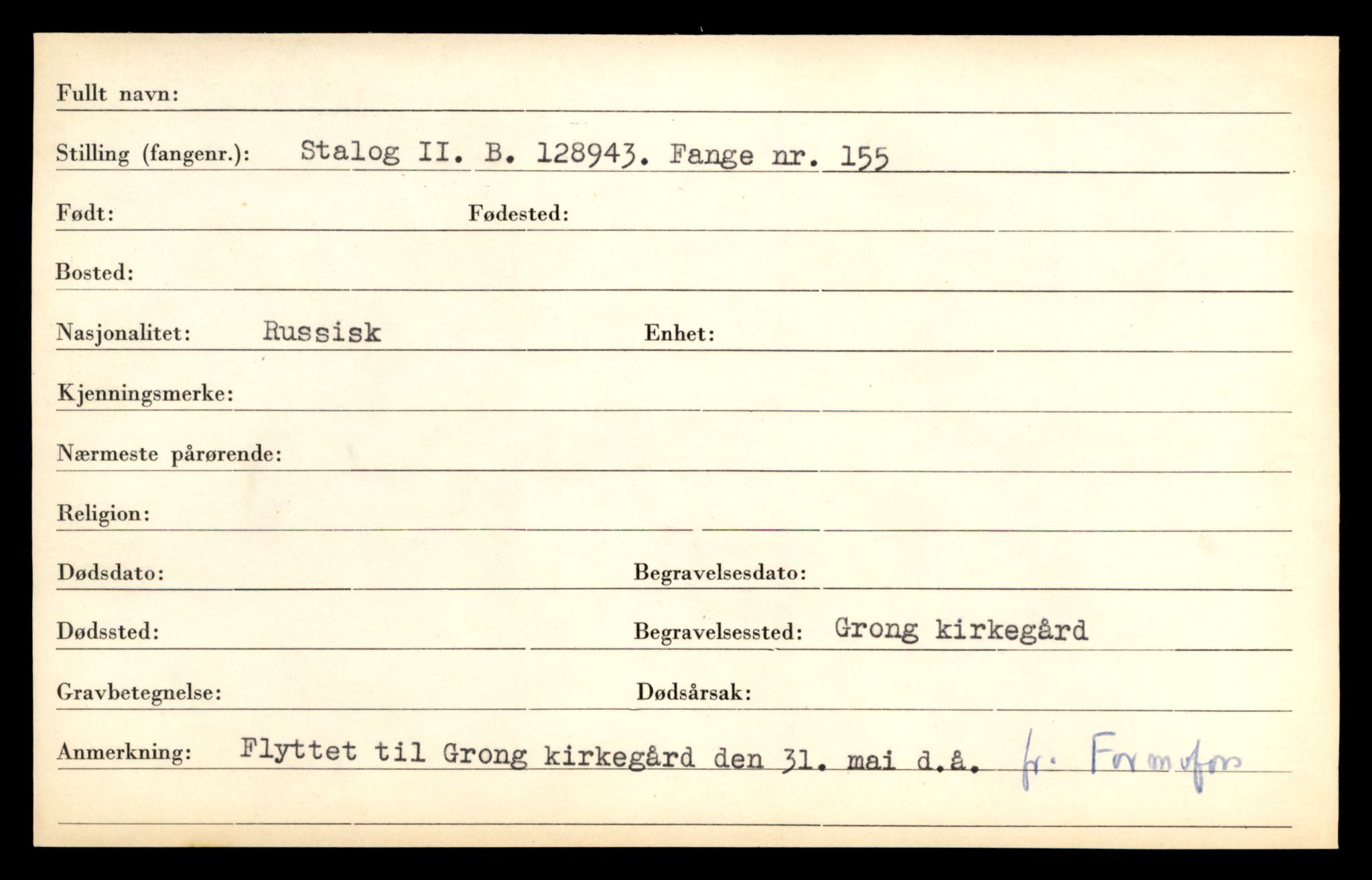 Distriktskontoret for krigsgraver, AV/SAT-A-5030/E/L0005: Kasett/kartotek over falne Britiske og tyske solater, samt andre nasjoners krigsgraver, 1945, p. 535