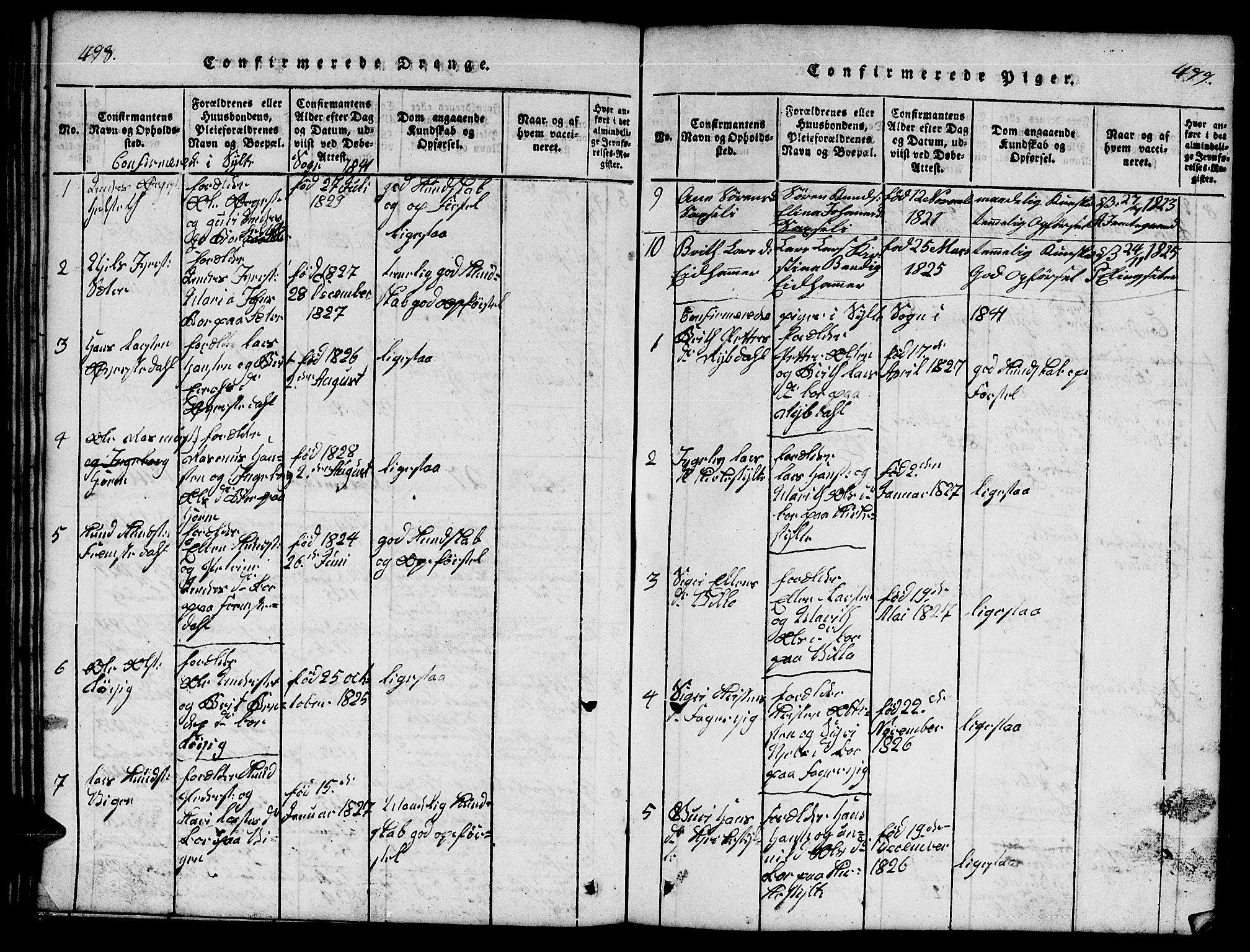 Ministerialprotokoller, klokkerbøker og fødselsregistre - Møre og Romsdal, SAT/A-1454/541/L0546: Parish register (copy) no. 541C01, 1818-1856, p. 498-499