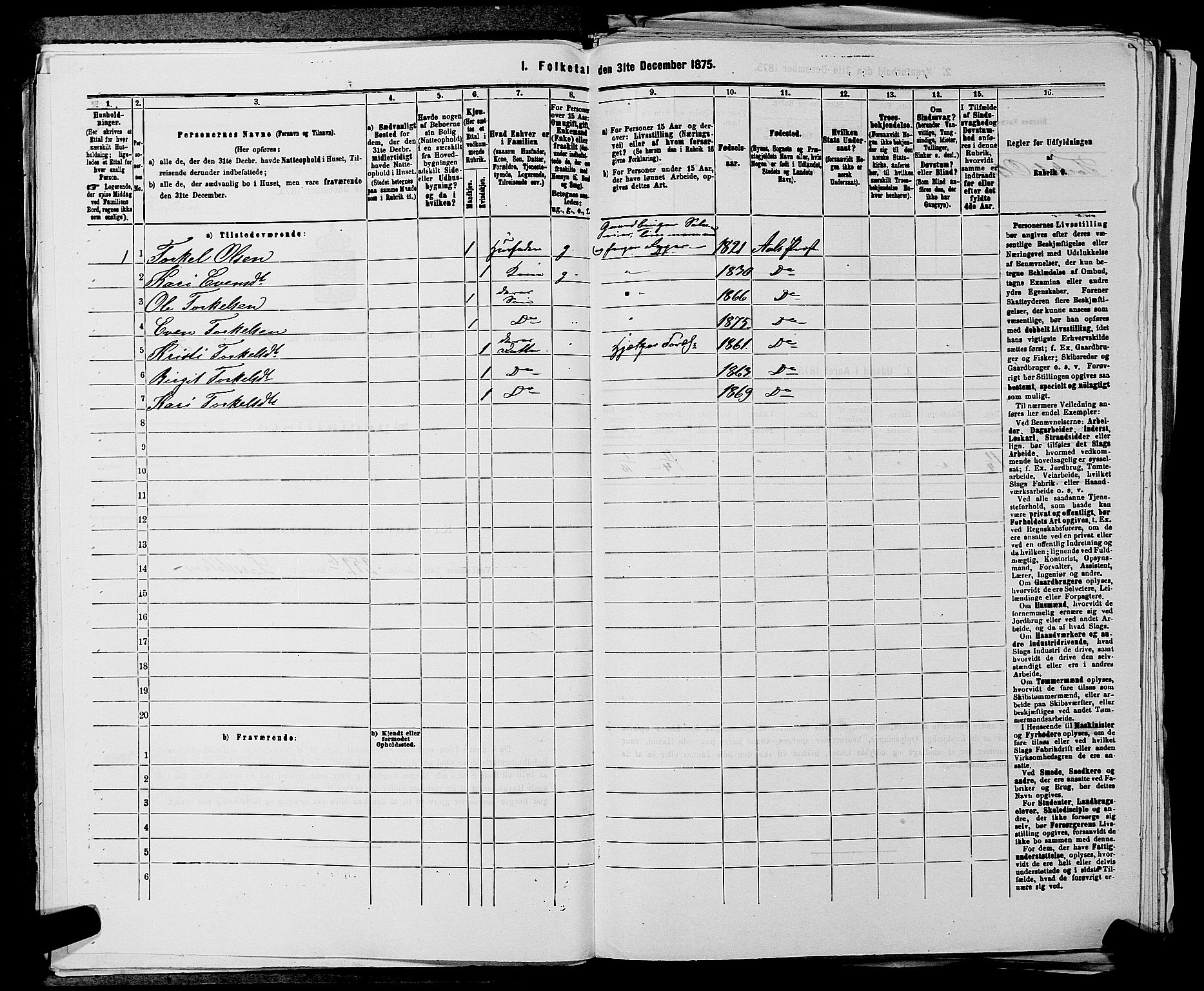 SAKO, 1875 census for 0619P Ål, 1875, p. 853