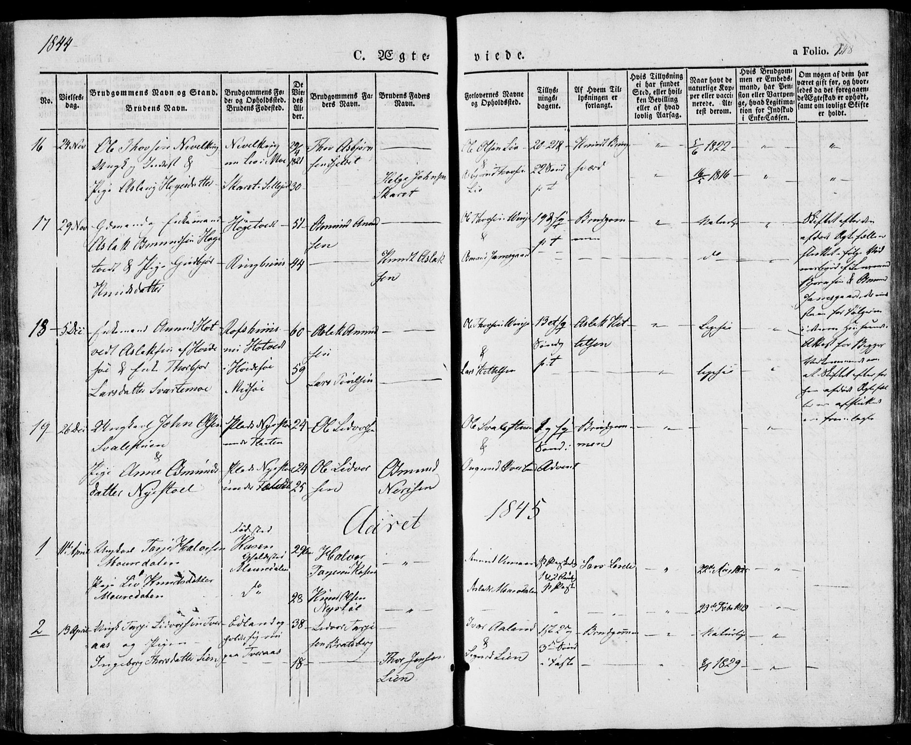 Vinje kirkebøker, SAKO/A-312/F/Fa/L0004: Parish register (official) no. I 4, 1843-1869, p. 248