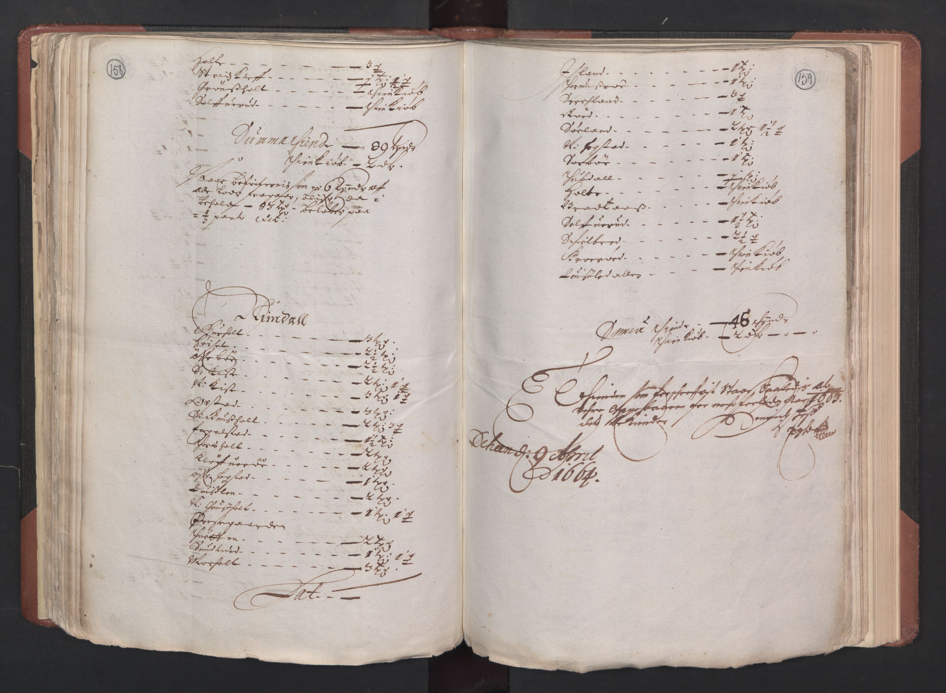 RA, Bailiff's Census 1664-1666, no. 6: Øvre and Nedre Telemark fogderi and Bamble fogderi , 1664, p. 158-159