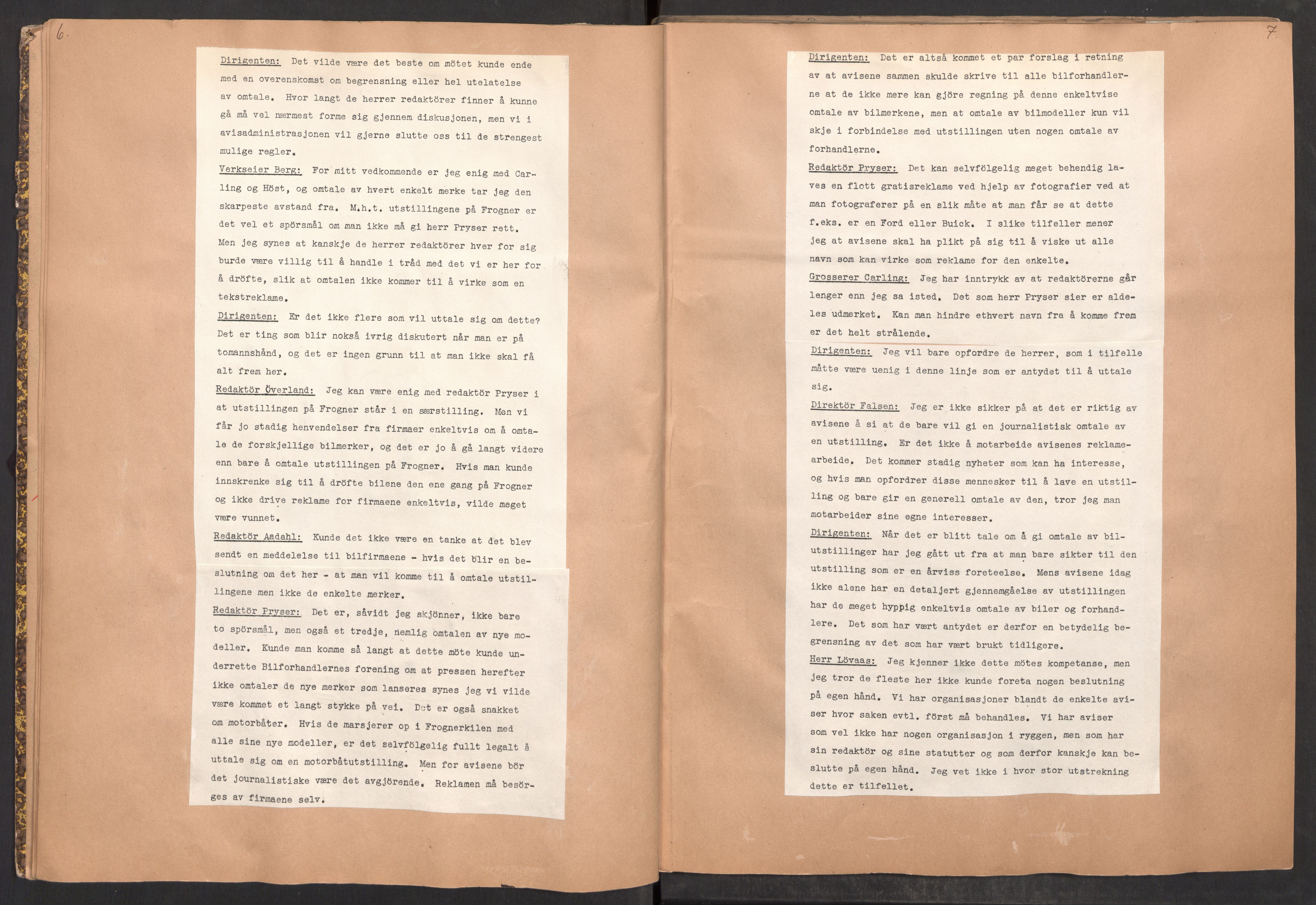 Tekstreklameutvalget, RA/PA-0854/A/Aa/L0003: Møtereferat, 1938-1955, p. 6-7