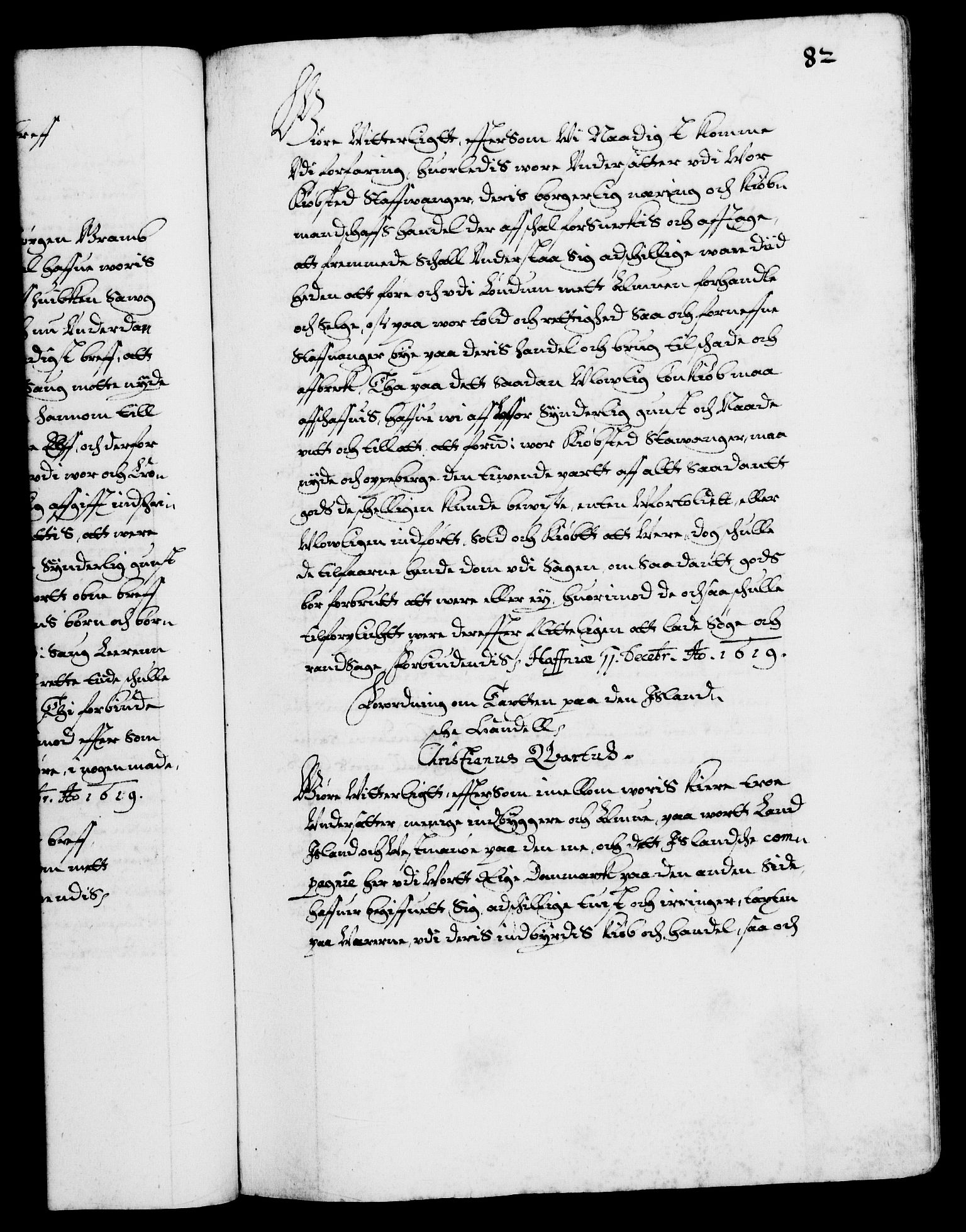 Danske Kanselli 1572-1799, RA/EA-3023/F/Fc/Fca/Fcaa/L0004: Norske registre (mikrofilm), 1617-1630, p. 82a