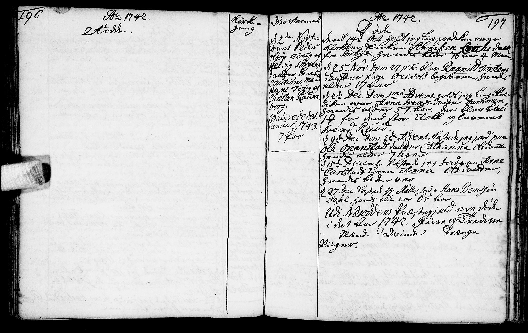 Nesodden prestekontor Kirkebøker, SAO/A-10013/F/Fa/L0001: Parish register (official) no. I 1, 1709-1749, p. 196-197