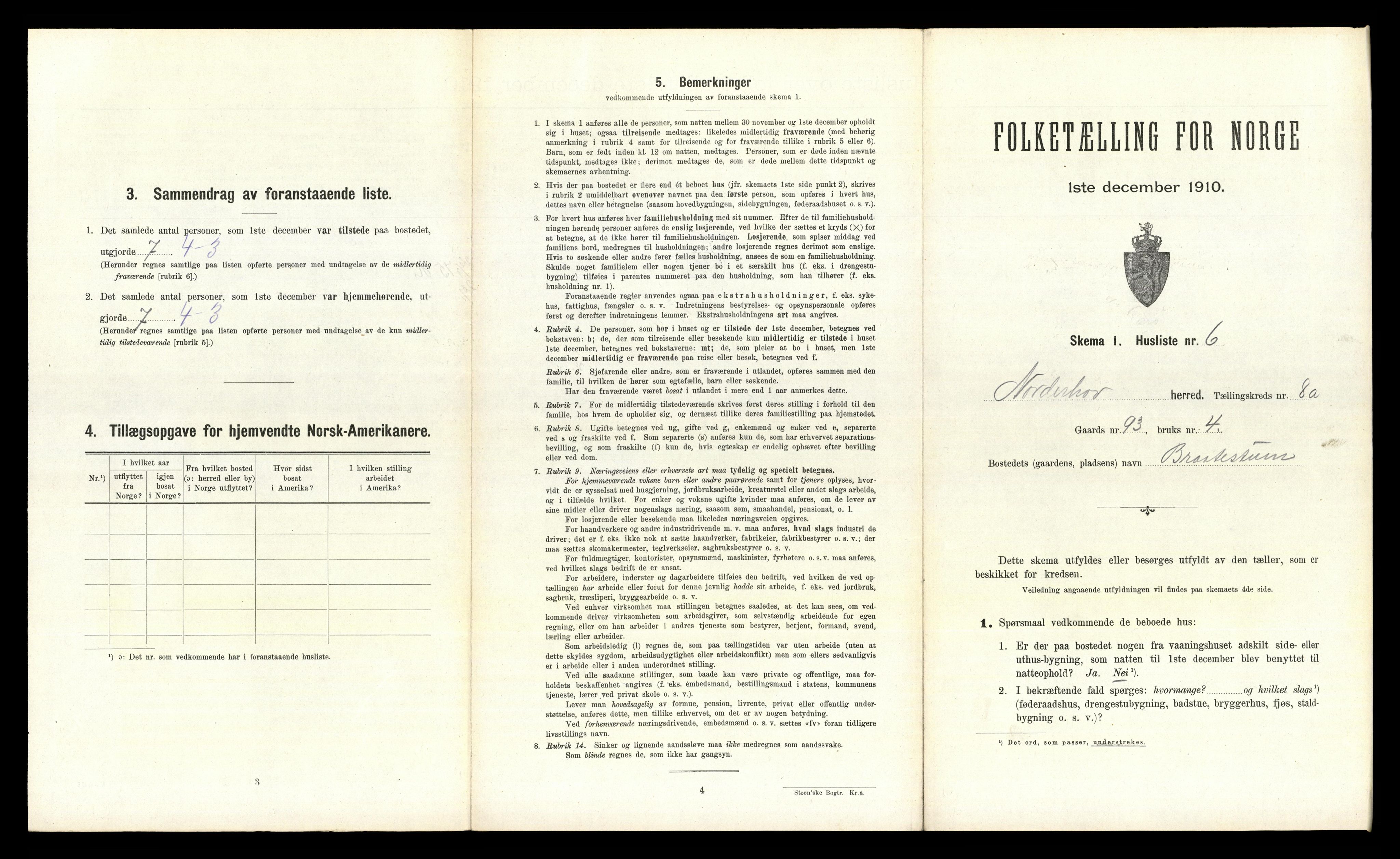 RA, 1910 census for Norderhov, 1910, p. 1770