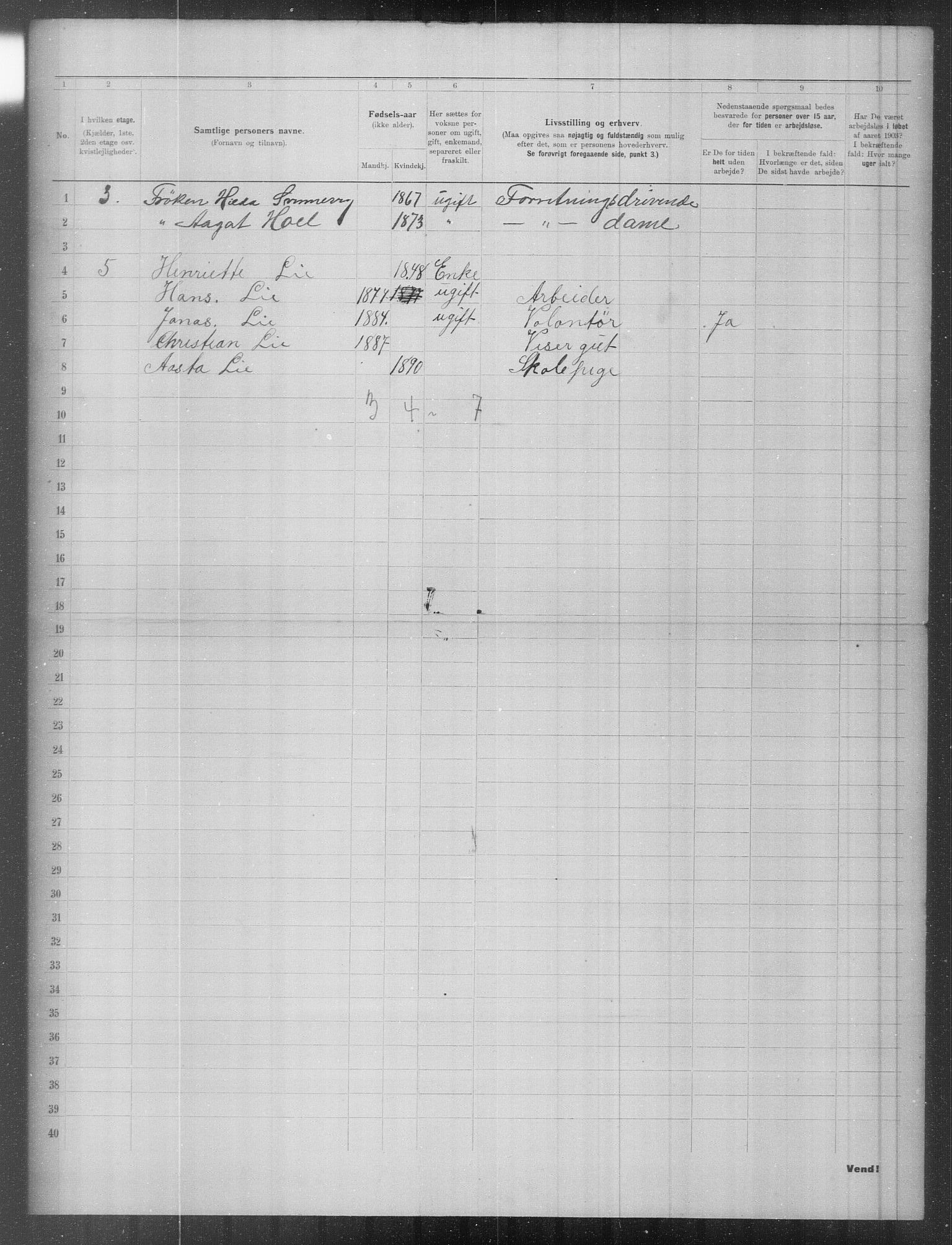 OBA, Municipal Census 1903 for Kristiania, 1903, p. 9564