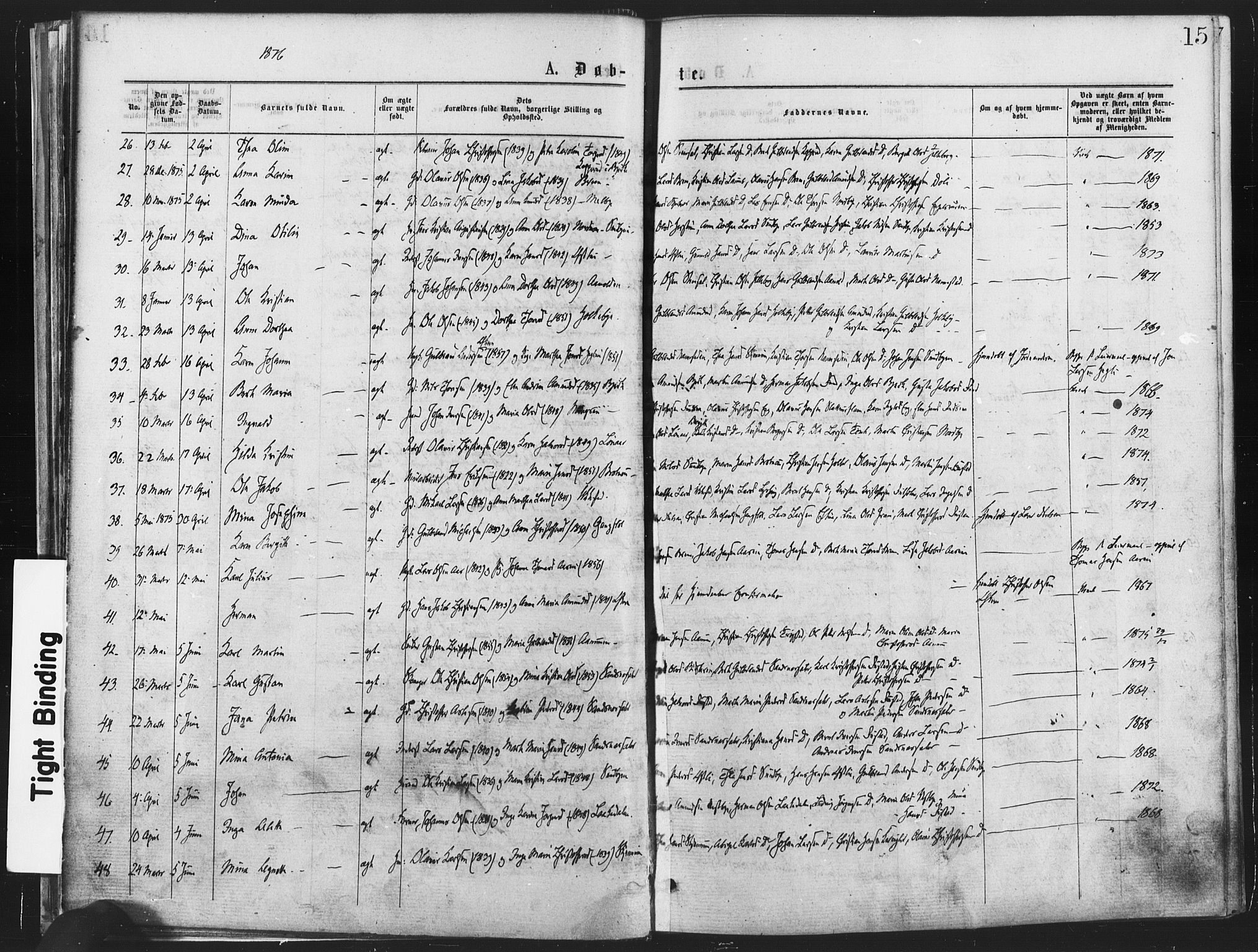 Nannestad prestekontor Kirkebøker, SAO/A-10414a/F/Fa/L0013: Parish register (official) no. I 13, 1873-1880, p. 15