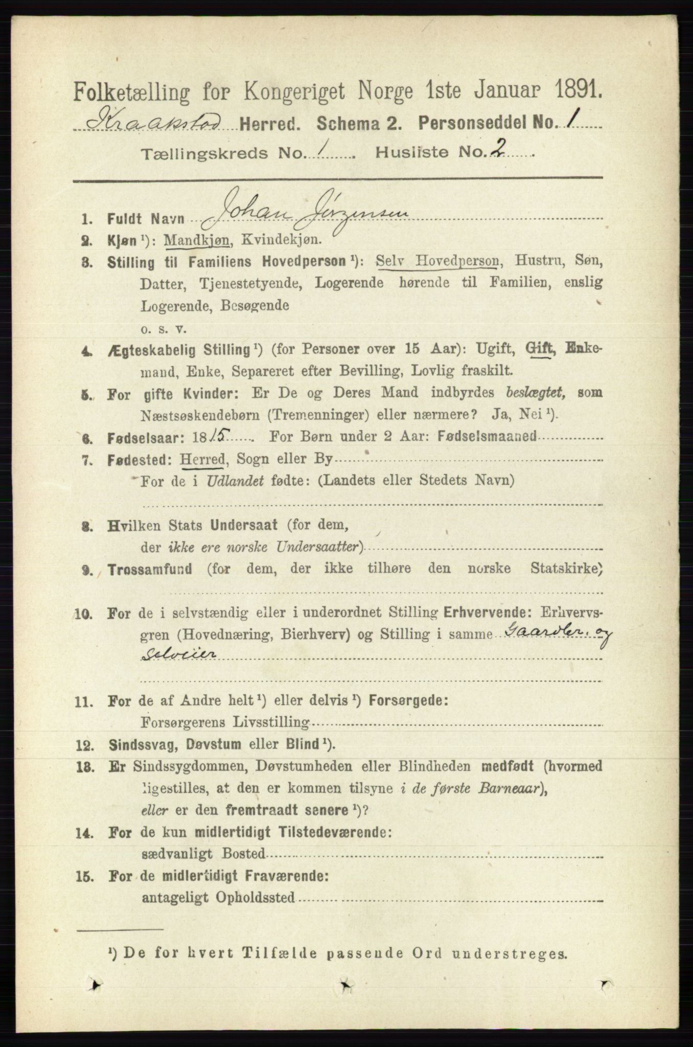 RA, 1891 census for 0212 Kråkstad, 1891, p. 122