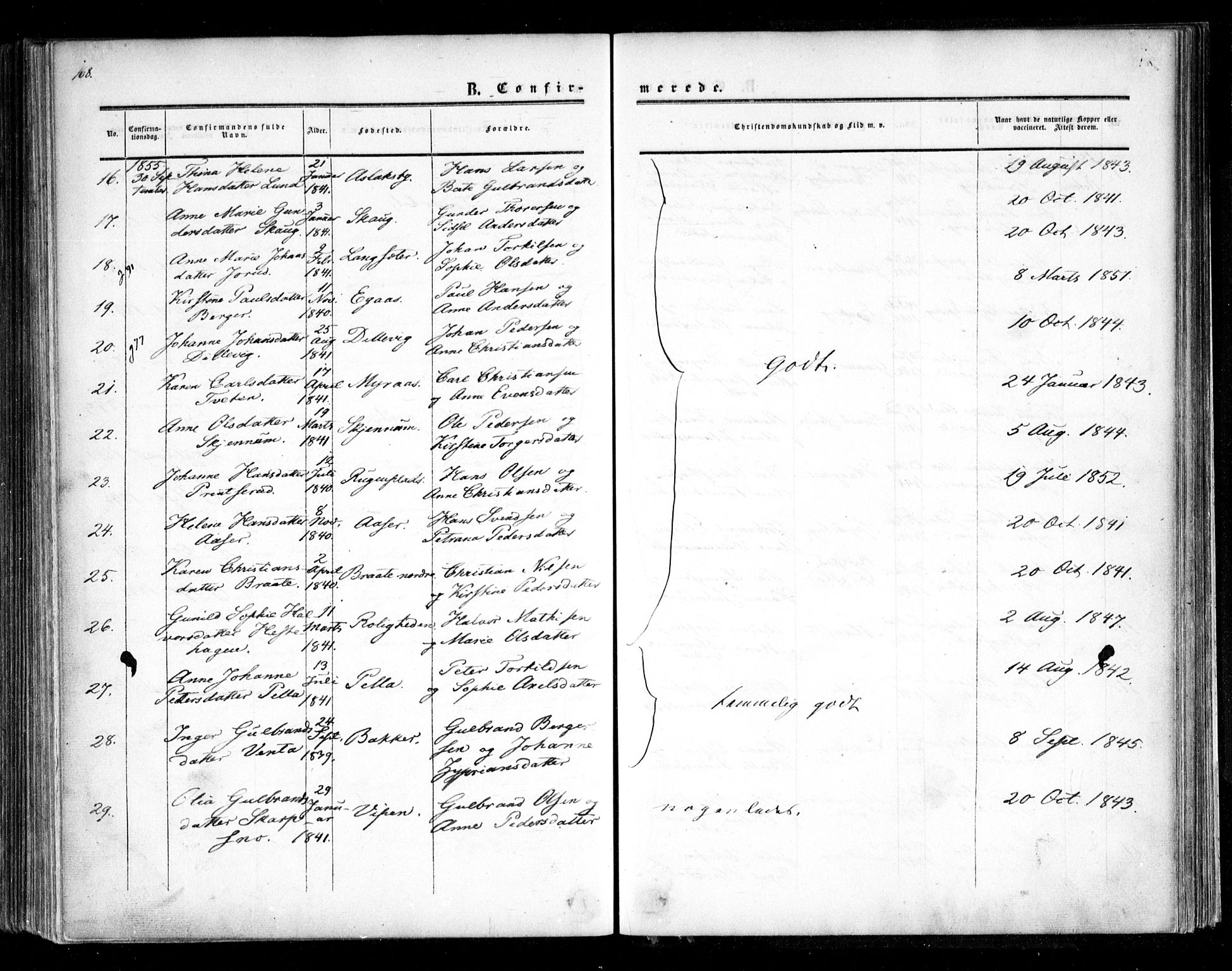 Trøgstad prestekontor Kirkebøker, SAO/A-10925/F/Fa/L0008.a: Parish register (official) no. I 8A, 1855-1864, p. 168
