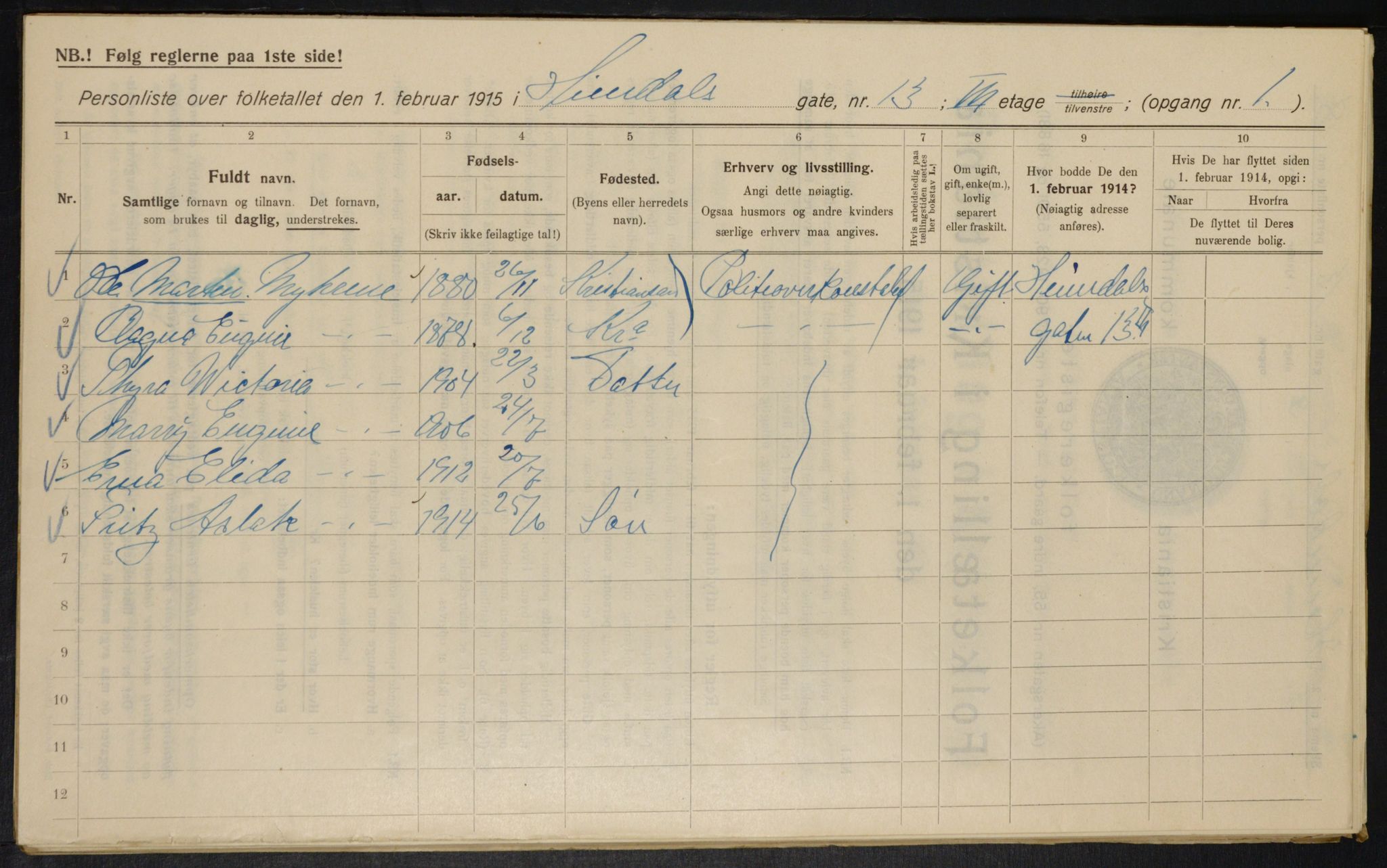 OBA, Municipal Census 1915 for Kristiania, 1915, p. 36240