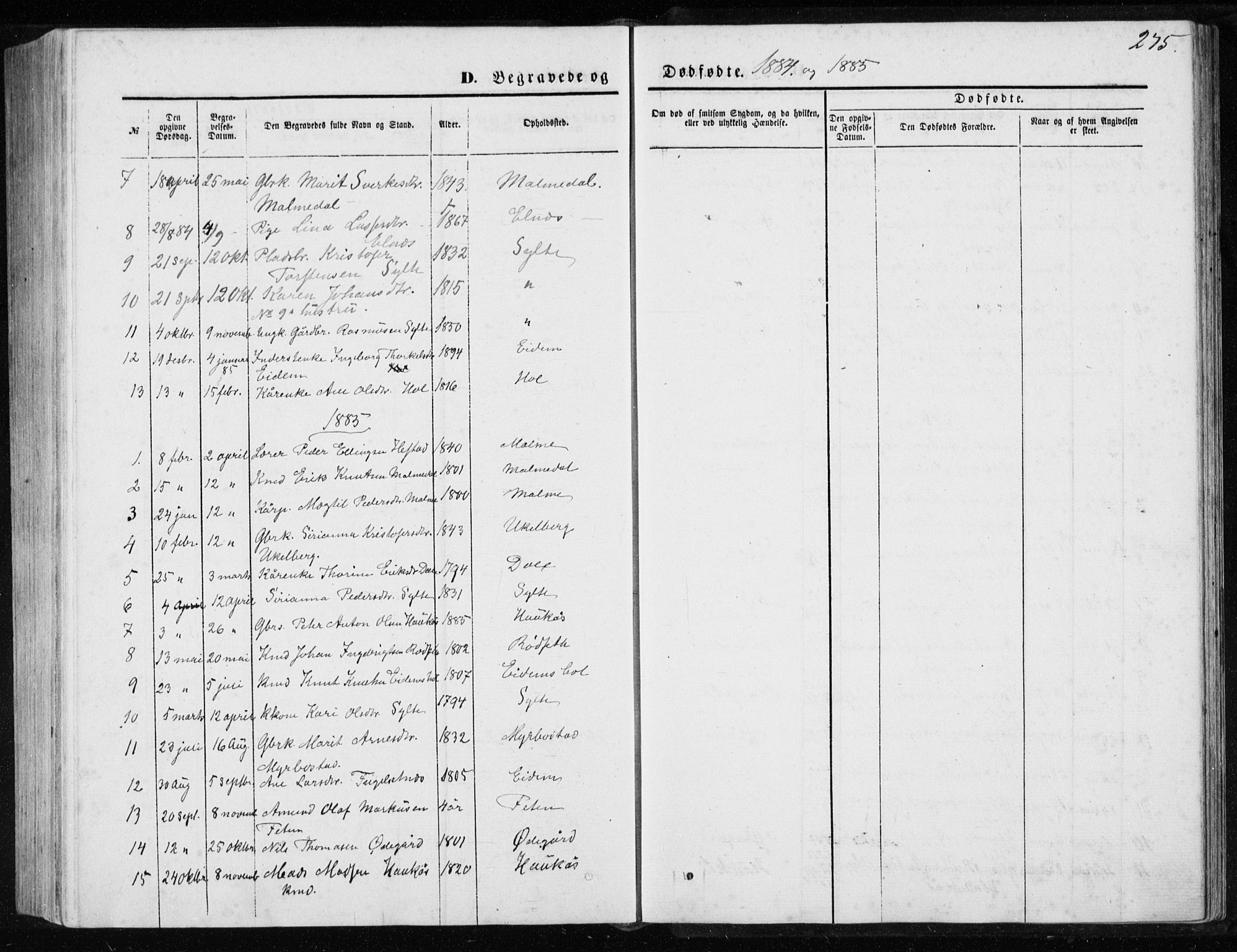 Ministerialprotokoller, klokkerbøker og fødselsregistre - Møre og Romsdal, AV/SAT-A-1454/565/L0754: Parish register (copy) no. 565C03, 1870-1896, p. 275