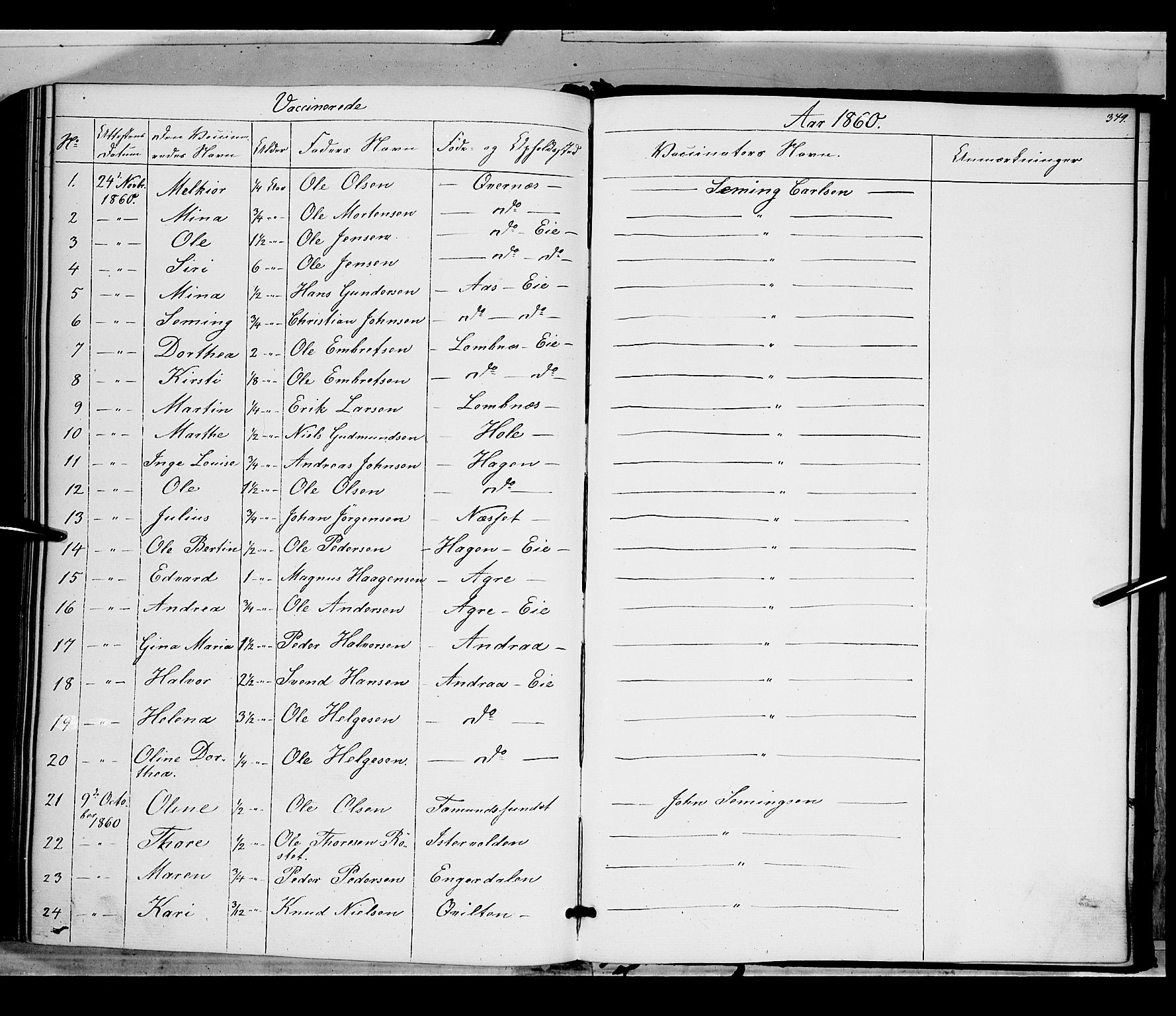 Rendalen prestekontor, SAH/PREST-054/H/Ha/Haa/L0005: Parish register (official) no. 5, 1853-1866, p. 349