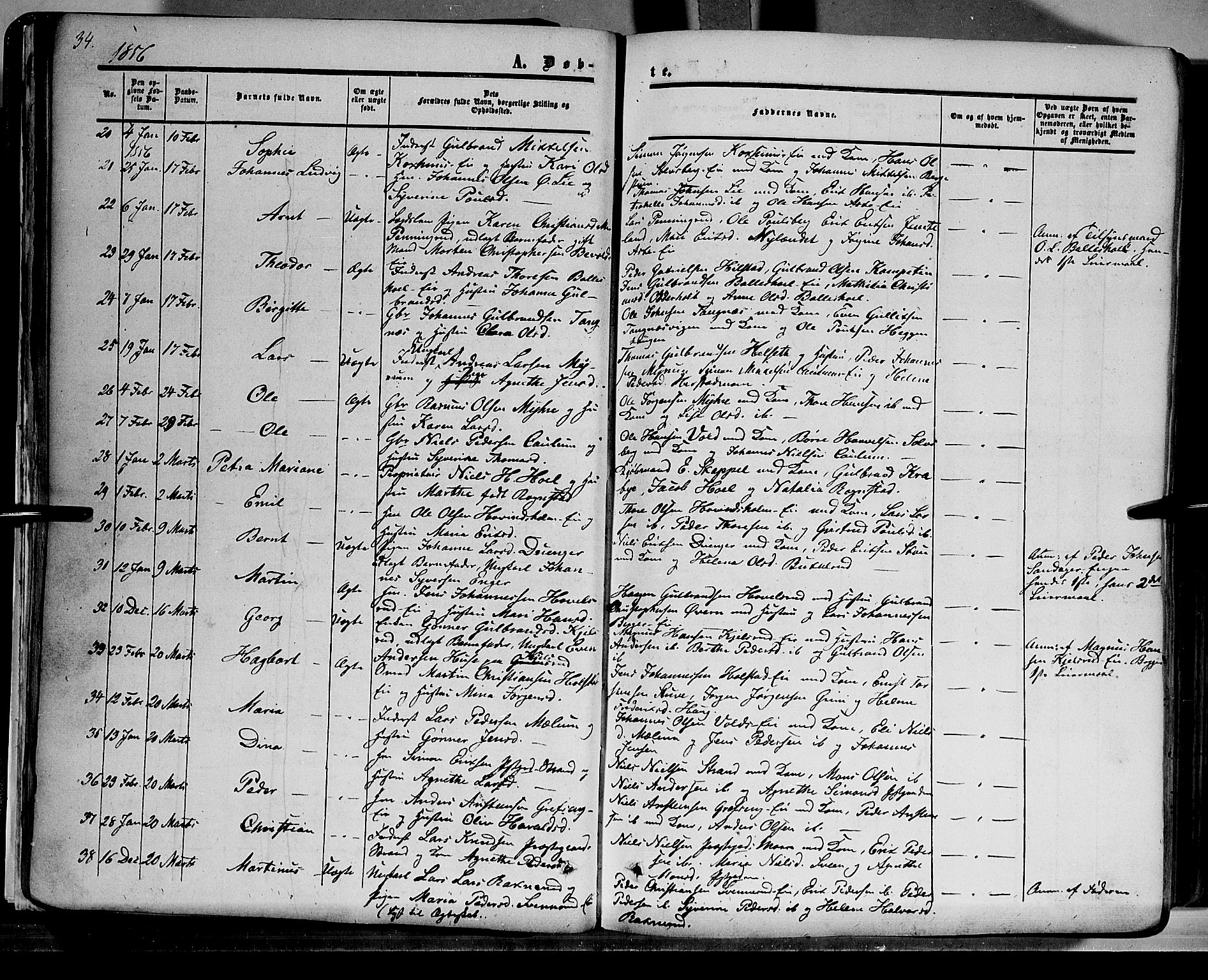 Nes prestekontor, Hedmark, AV/SAH-PREST-020/K/Ka/L0004: Parish register (official) no. 4, 1852-1886, p. 34